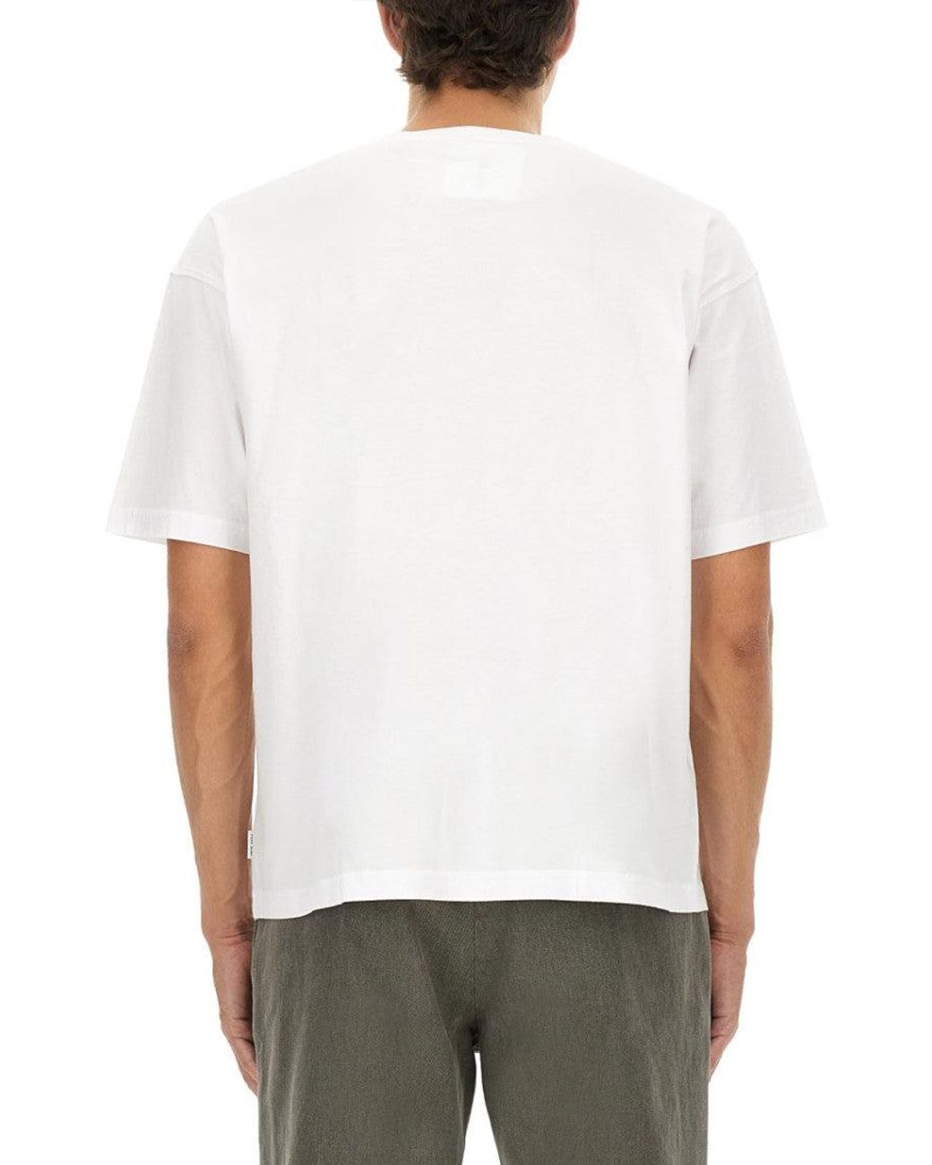 Aspesi White Graphic Crew Neck T-Shirt for men