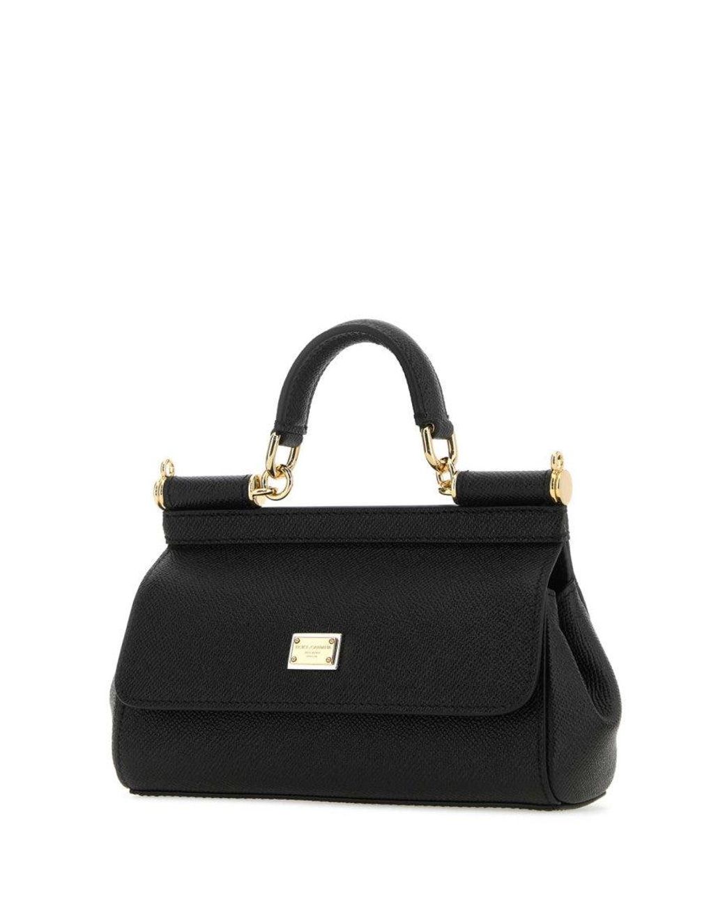 Dolce & Gabbana Black Sicily Small Satchel