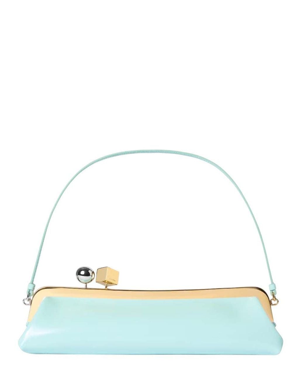 Jacquemus Yellow Aqua Salon Large Clutch
