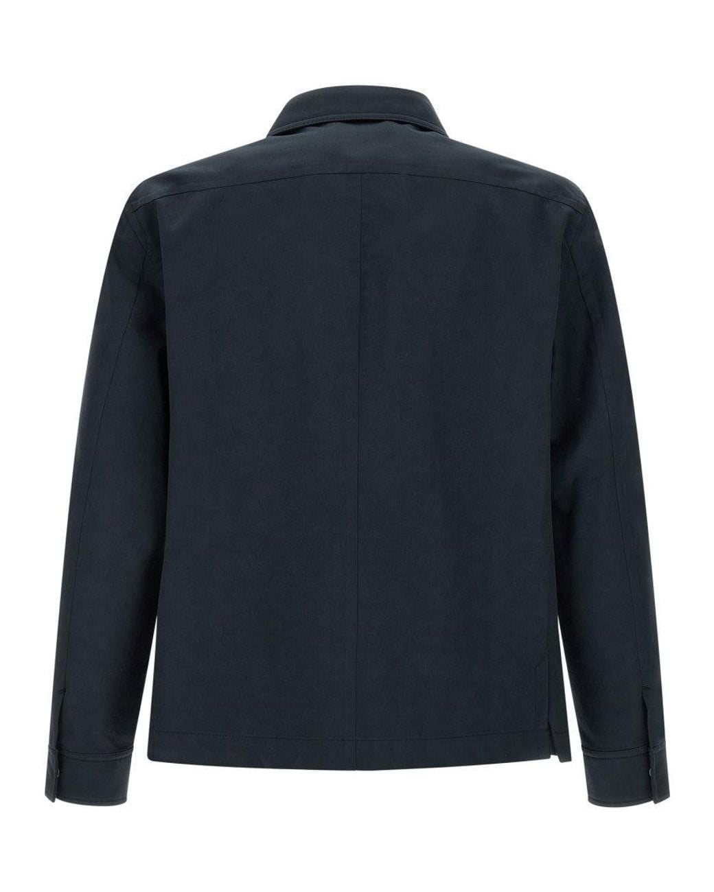 Tom Ford Blue Heavy Cotton Twill Overshirt for men