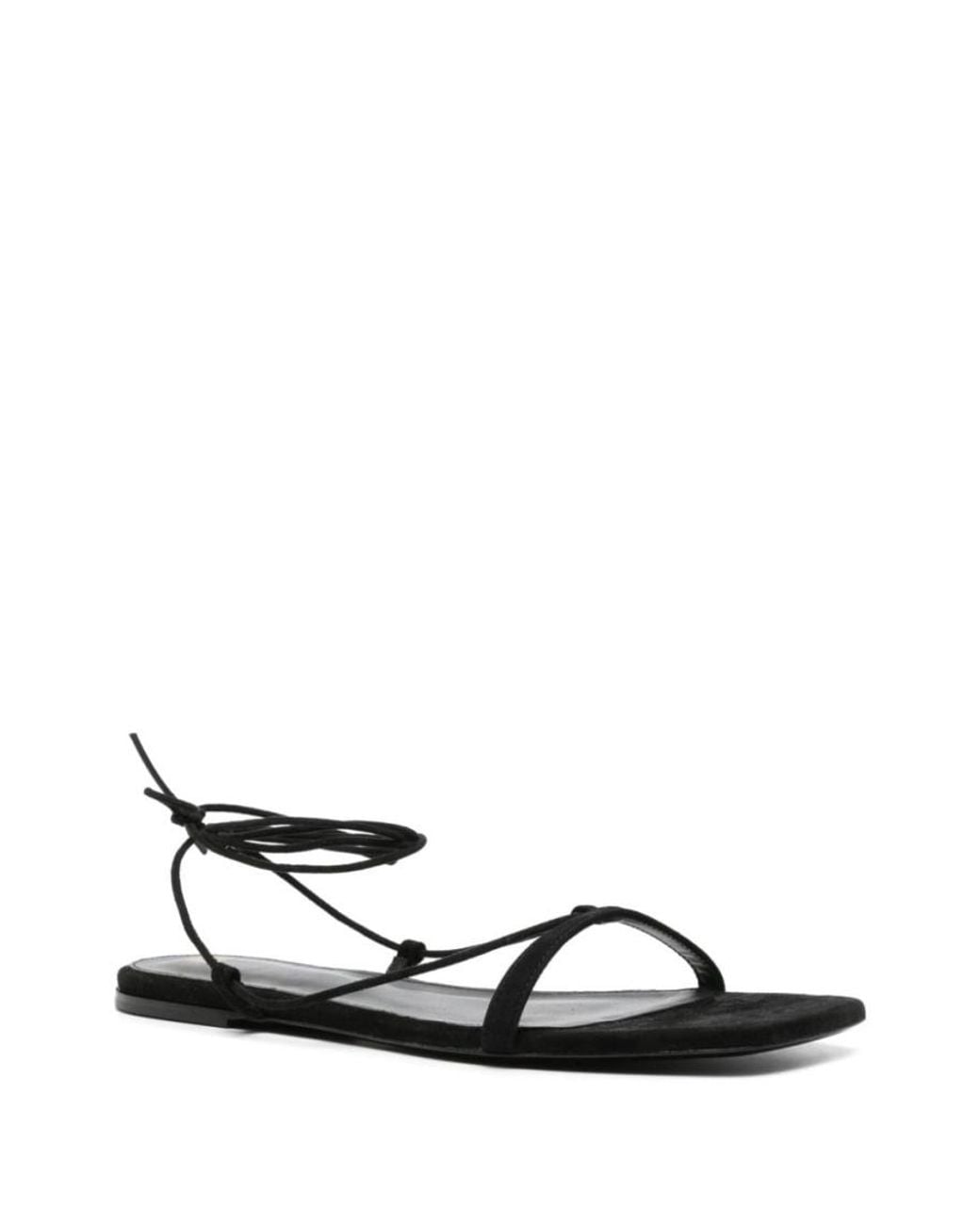 Totême White Leather Flat Sandals