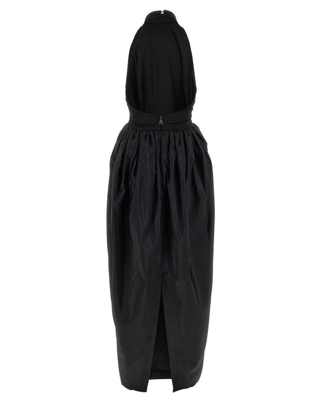 ROTATE BIRGER CHRISTENSEN Black 'Satin Taffeta Maxi' Dress