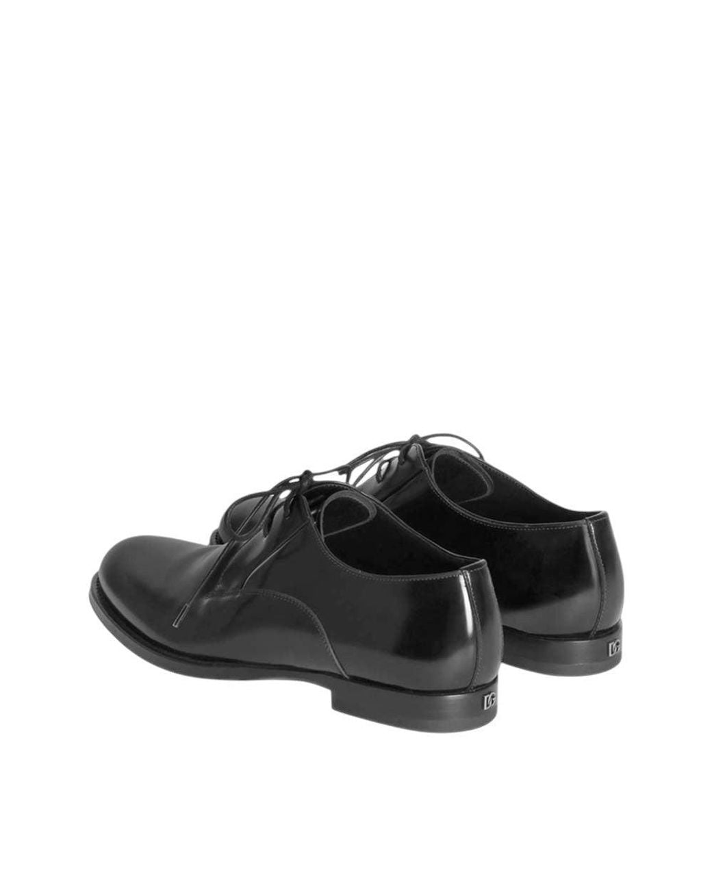 Dolce & Gabbana Black Leather Lace-Up Shoes
