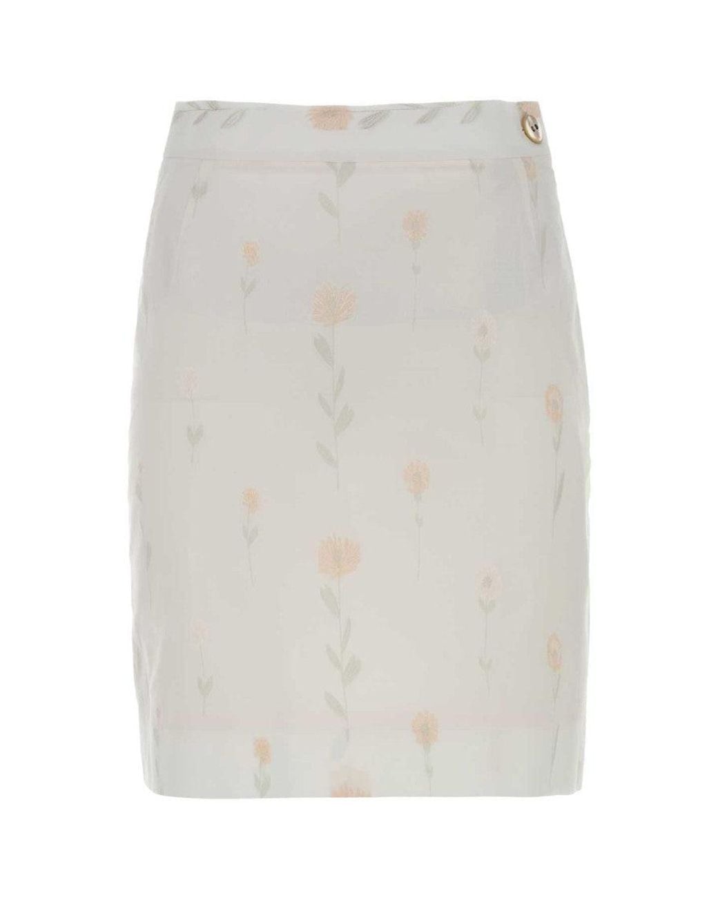 Vivienne Westwood White Cotton-Blend Crotch Mini Skirt
