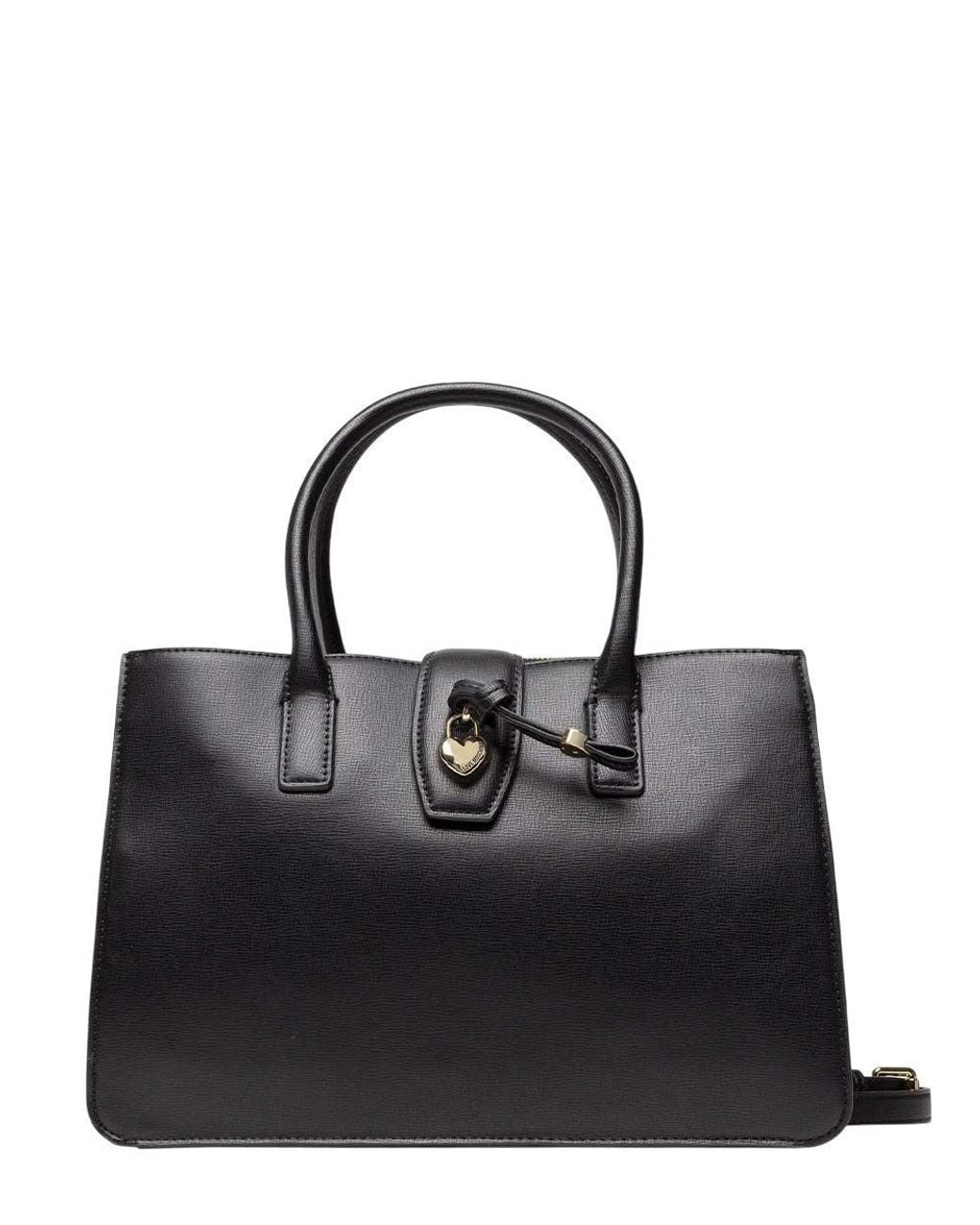 Love Moschino Black Logo Charm Medium Tote