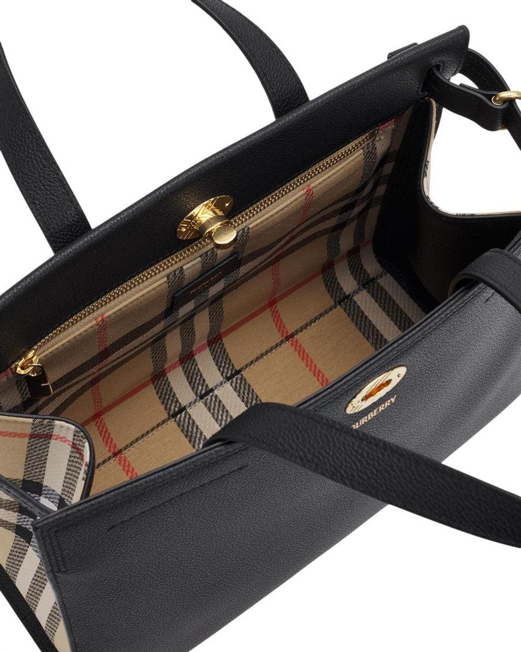 Burberry Black Check Cotswolds Small Tote