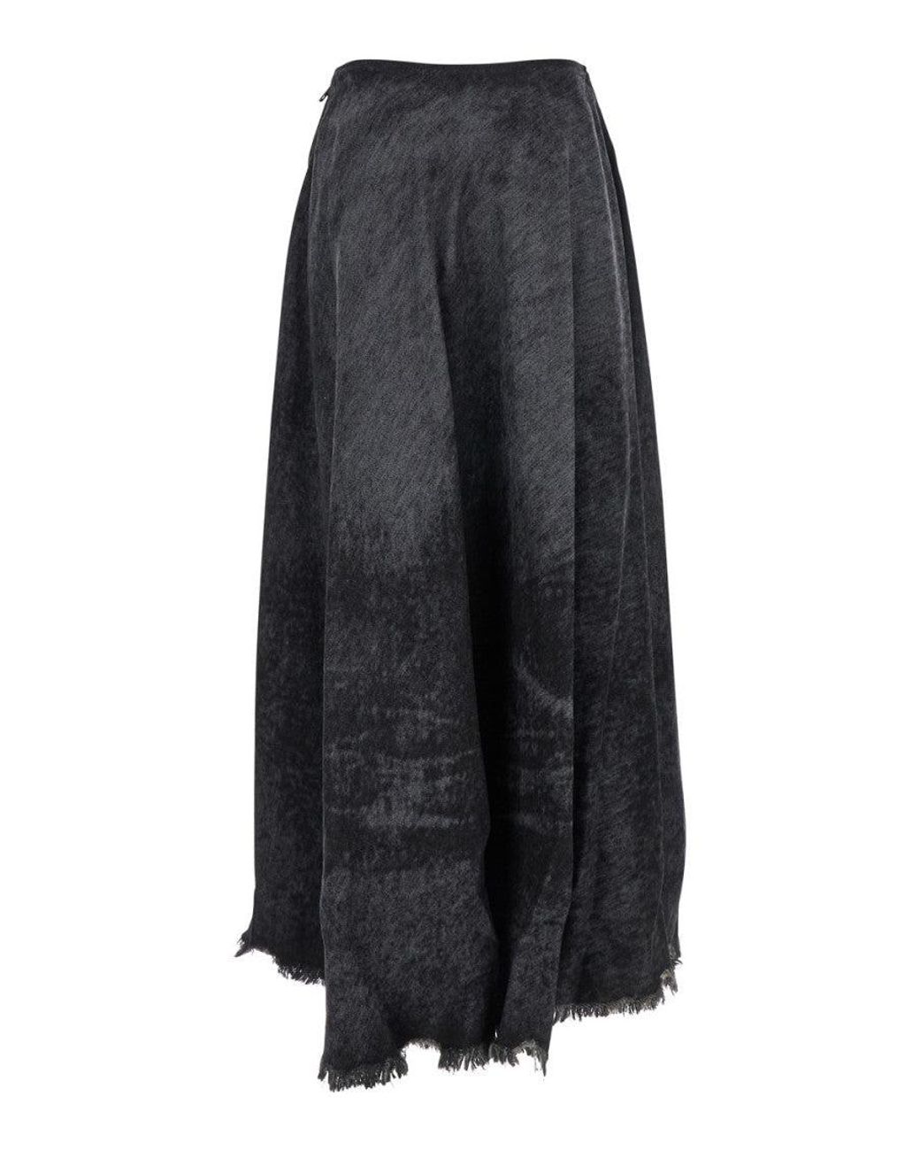 DIESEL Black Solid Maxi Skirt