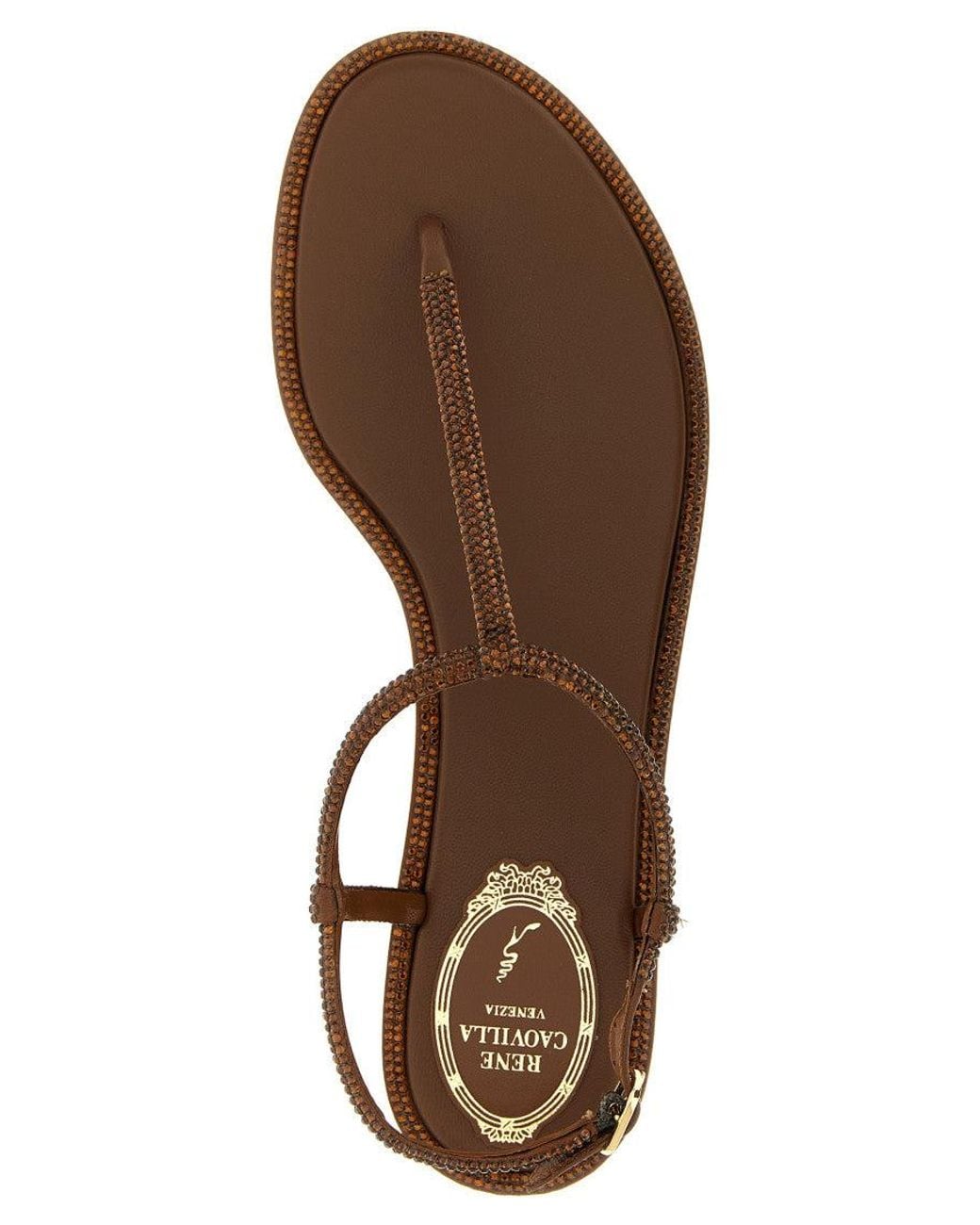 Rene Caovilla Brown Diana Sandals