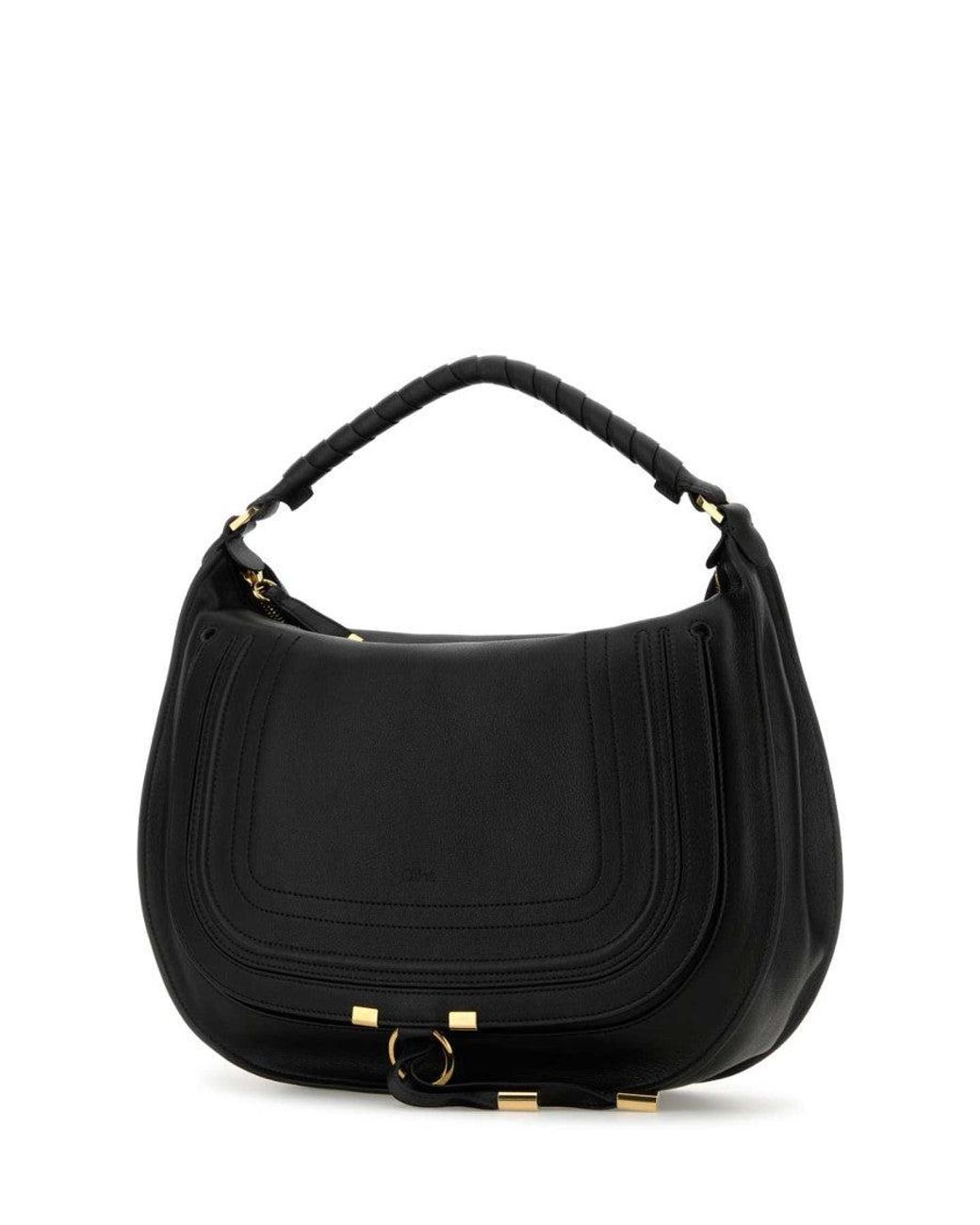 Chloé Black Leather Marcie Shoulder Bag