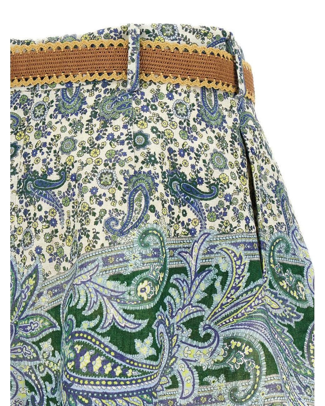 Zimmermann Green Ottie Tuck Shorts