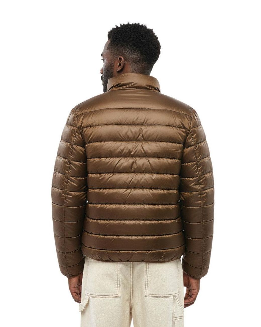 DIESEL Brown Mock Collar Jacket for men