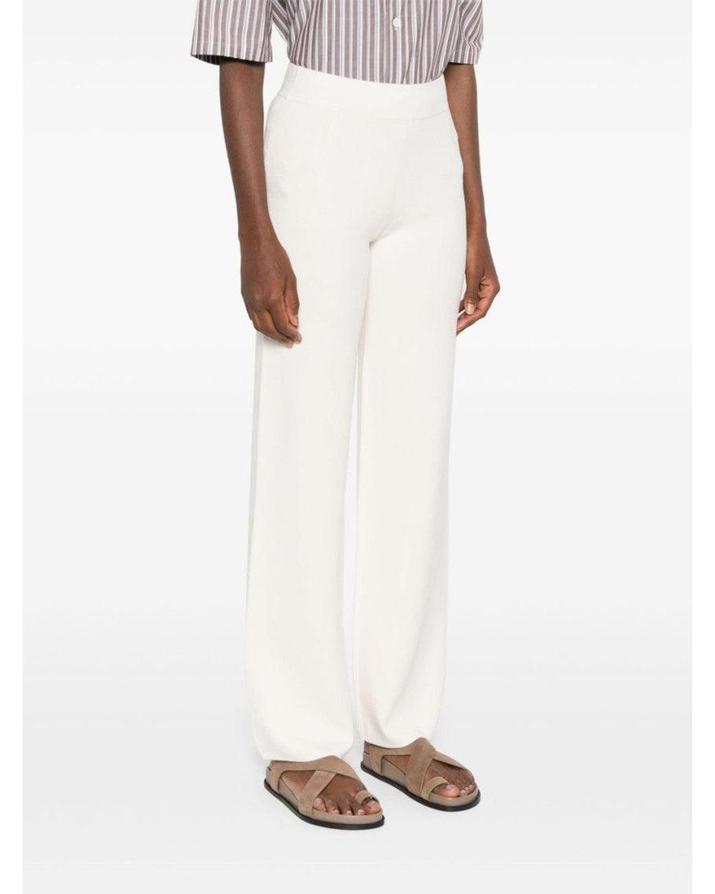 Max Mara White Wide-Leg Trousers