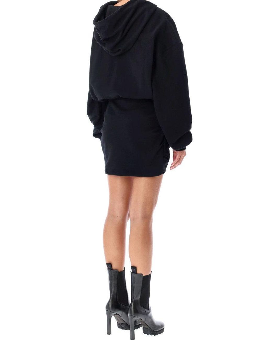 Off-White c/o Virgil Abloh Black Logo Hood Mini Dress