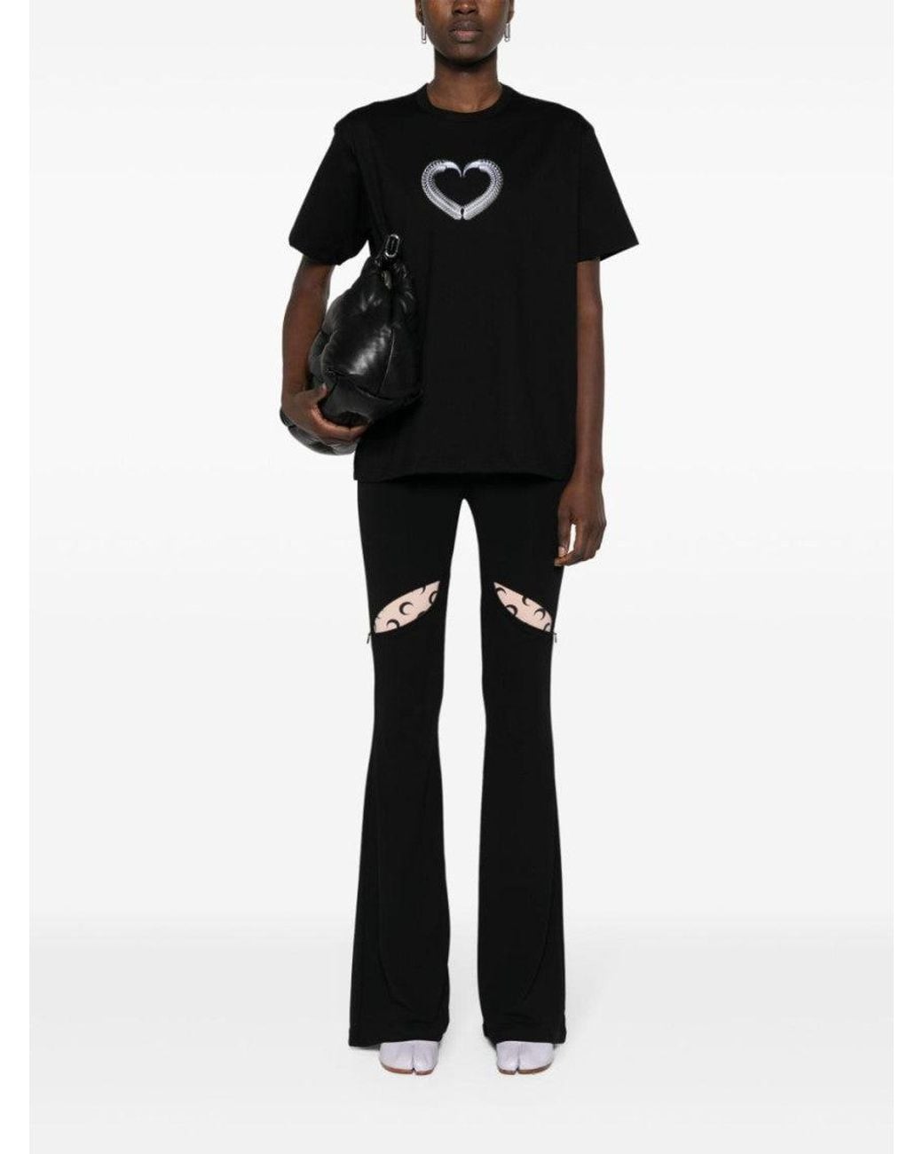 Junya Watanabe Black Printed Cotton T-Shirt