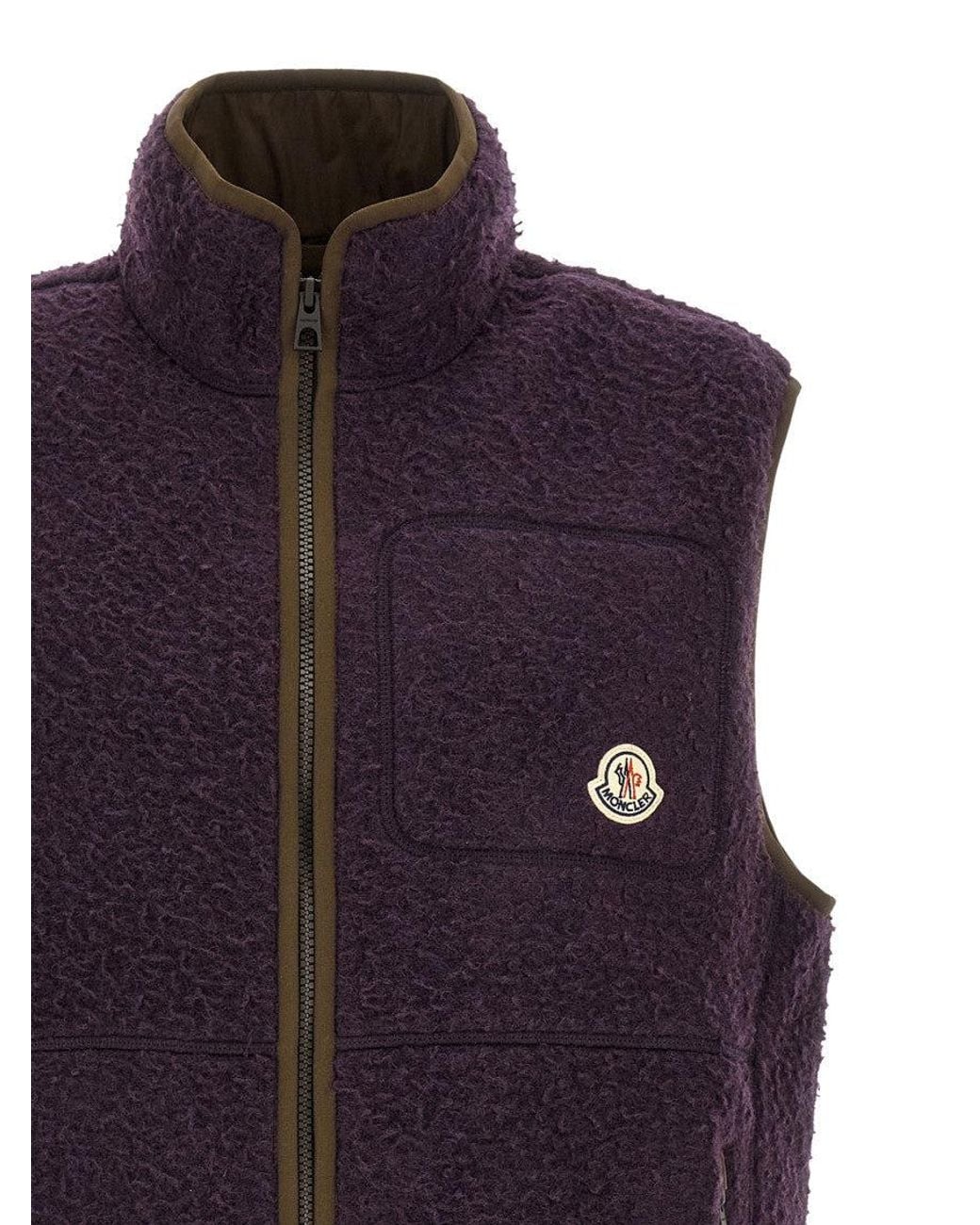 Moncler Blue Textured Logo Vest for men