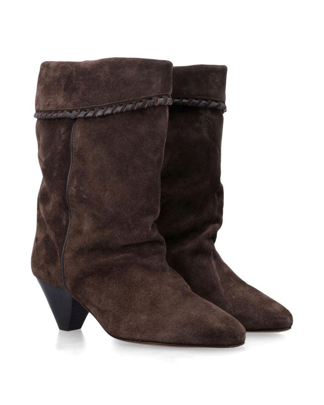 Isabel Marant Brown Dalby Draped Suede Boots