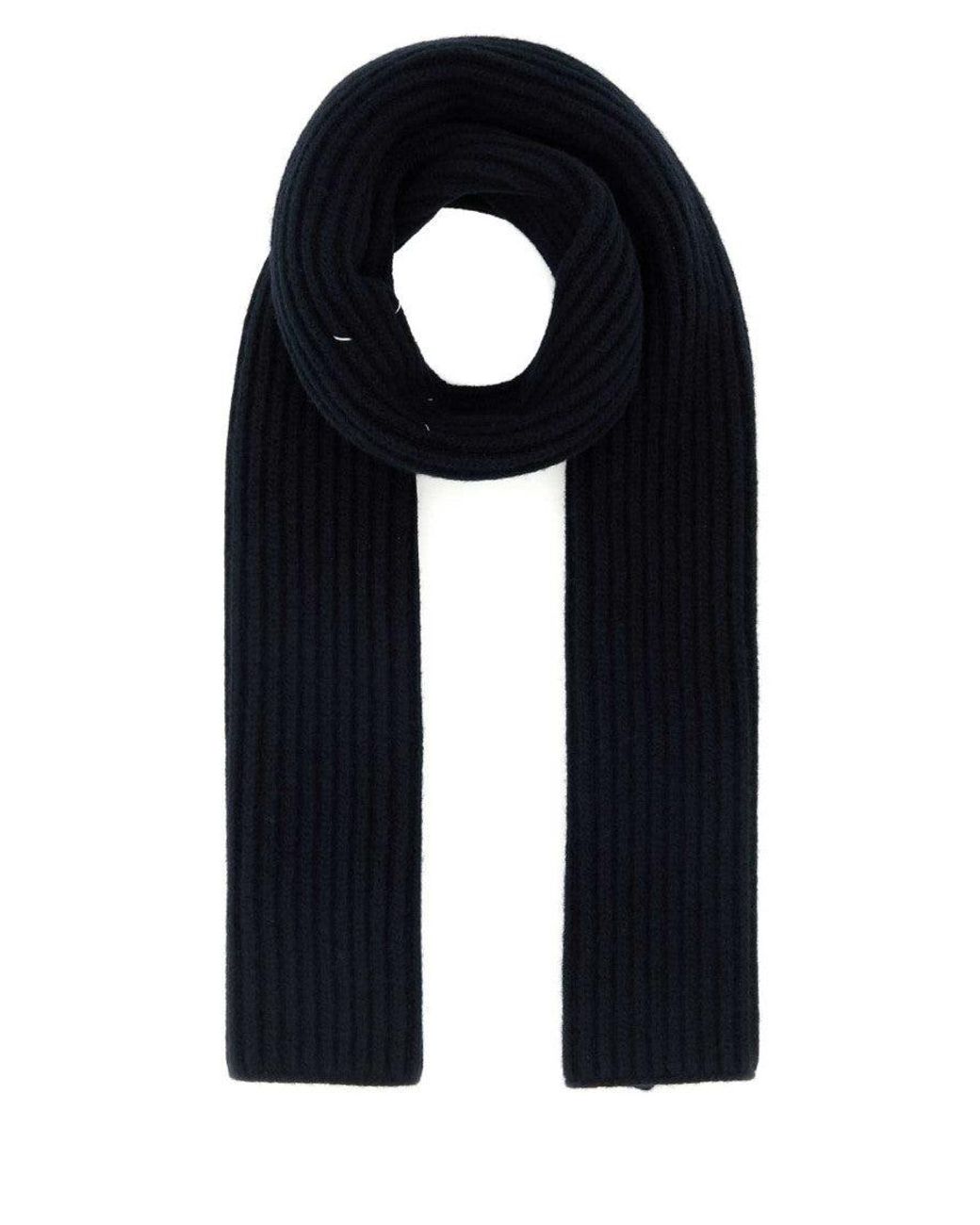 Maison Margiela Black Striped Scarf for men