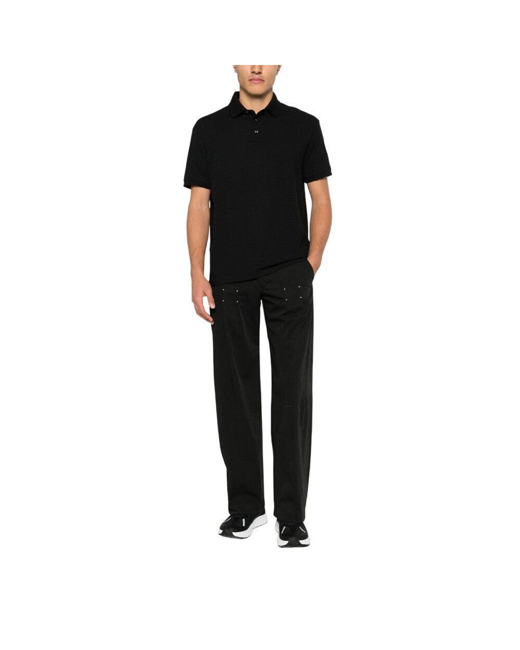 Emporio Armani Black Shirt Collar Polo for men