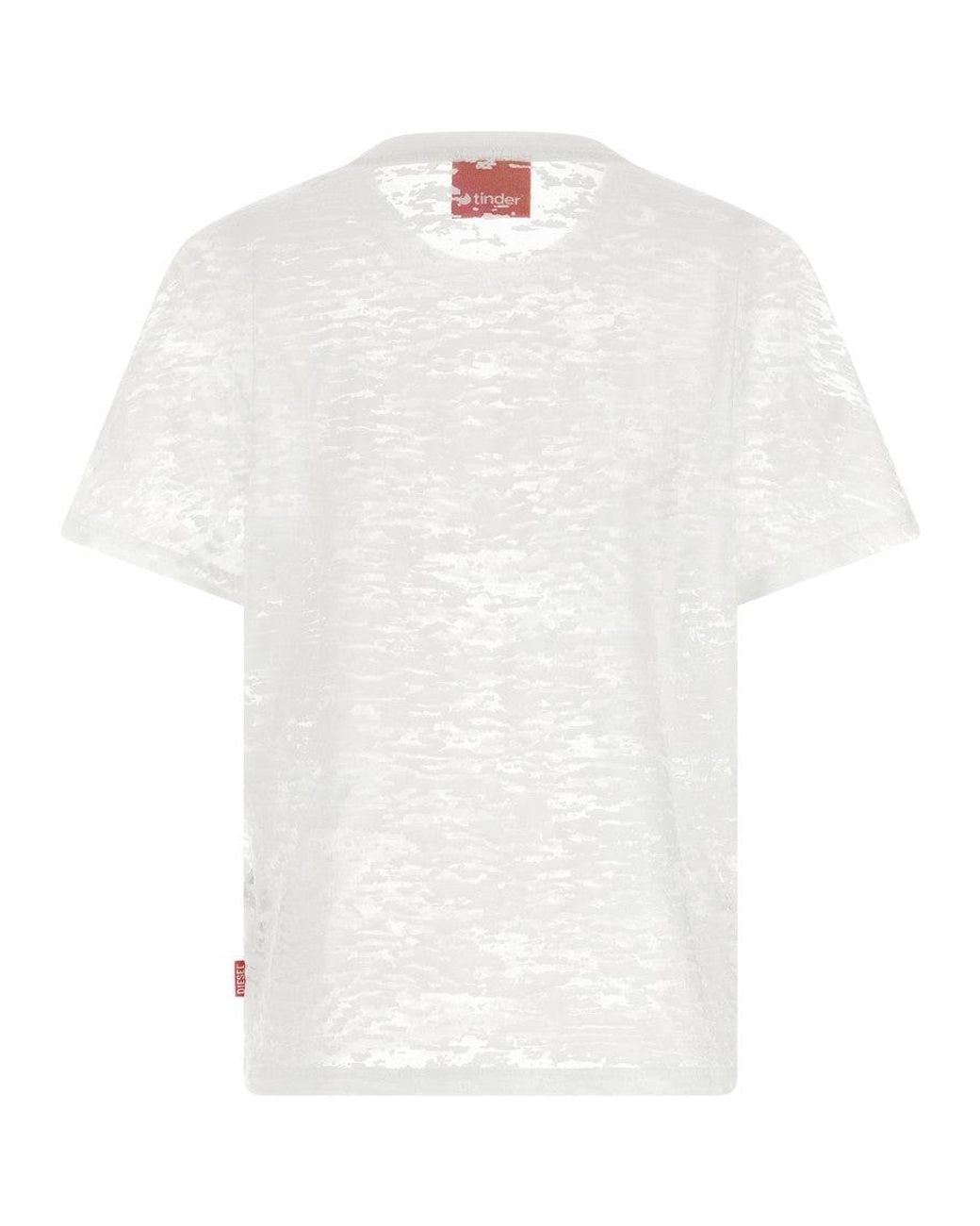 DIESEL White Devoré Jersey Logo T-Shirt