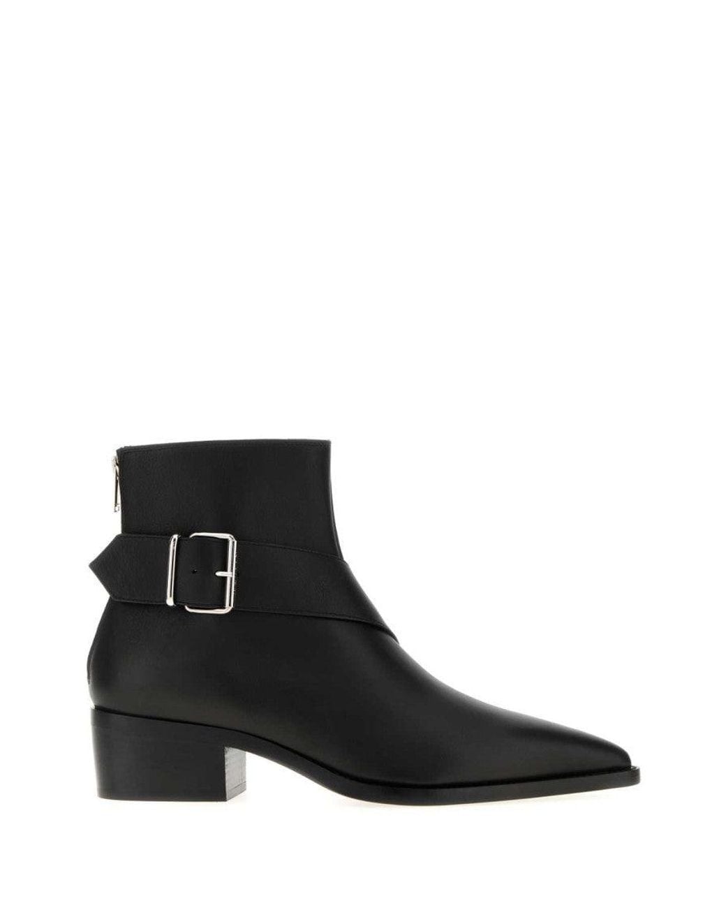 McQueen Black Leather Boots for men