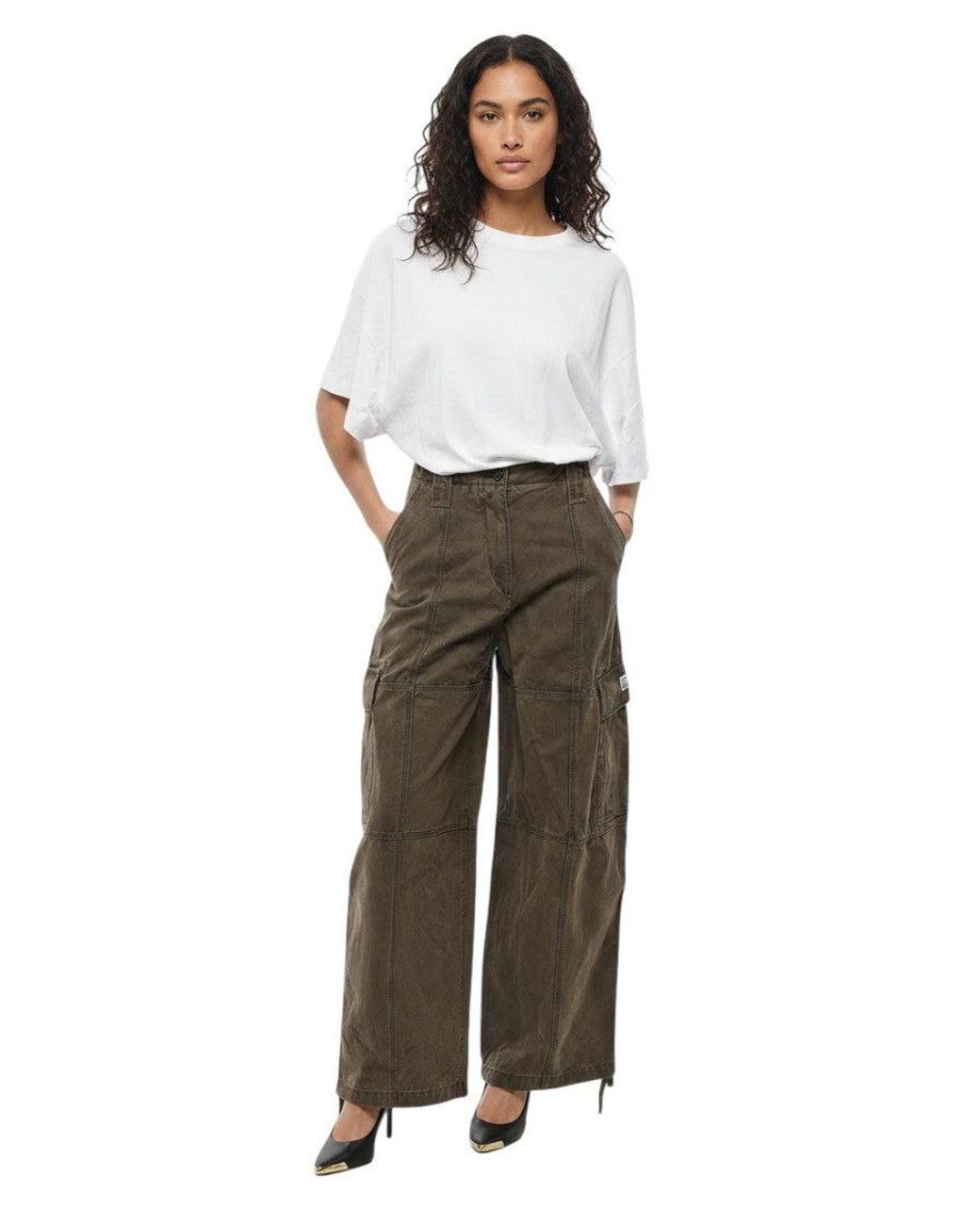 KENZO White Relaxed Cargos
