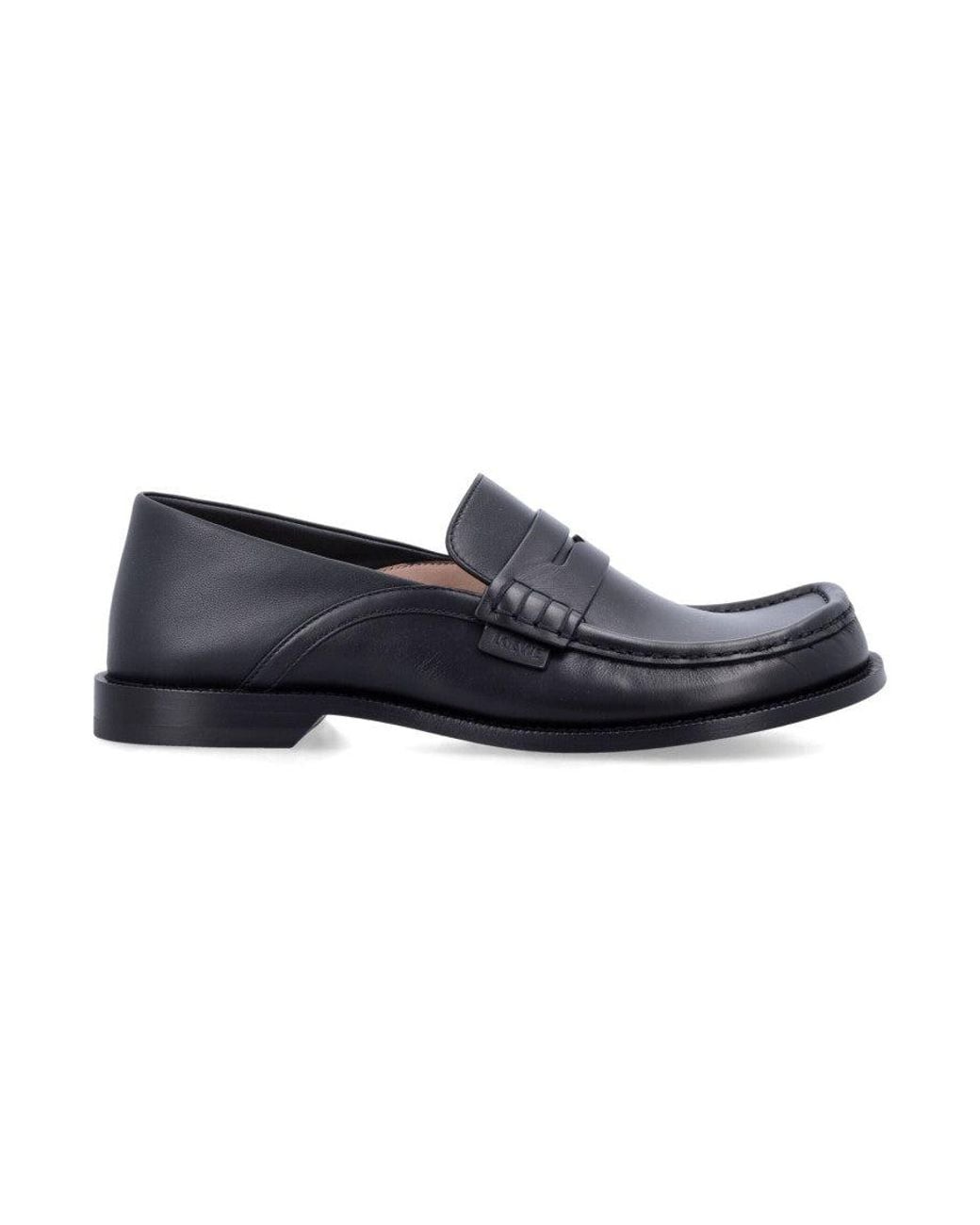 Loewe Blue Leather Loafers for men