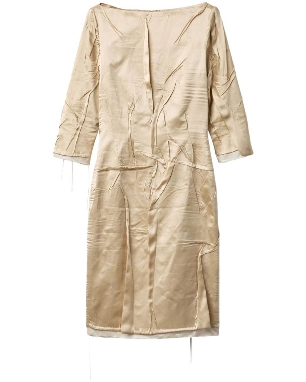 Miu Miu Natural Crêpe Satin Silk Dress