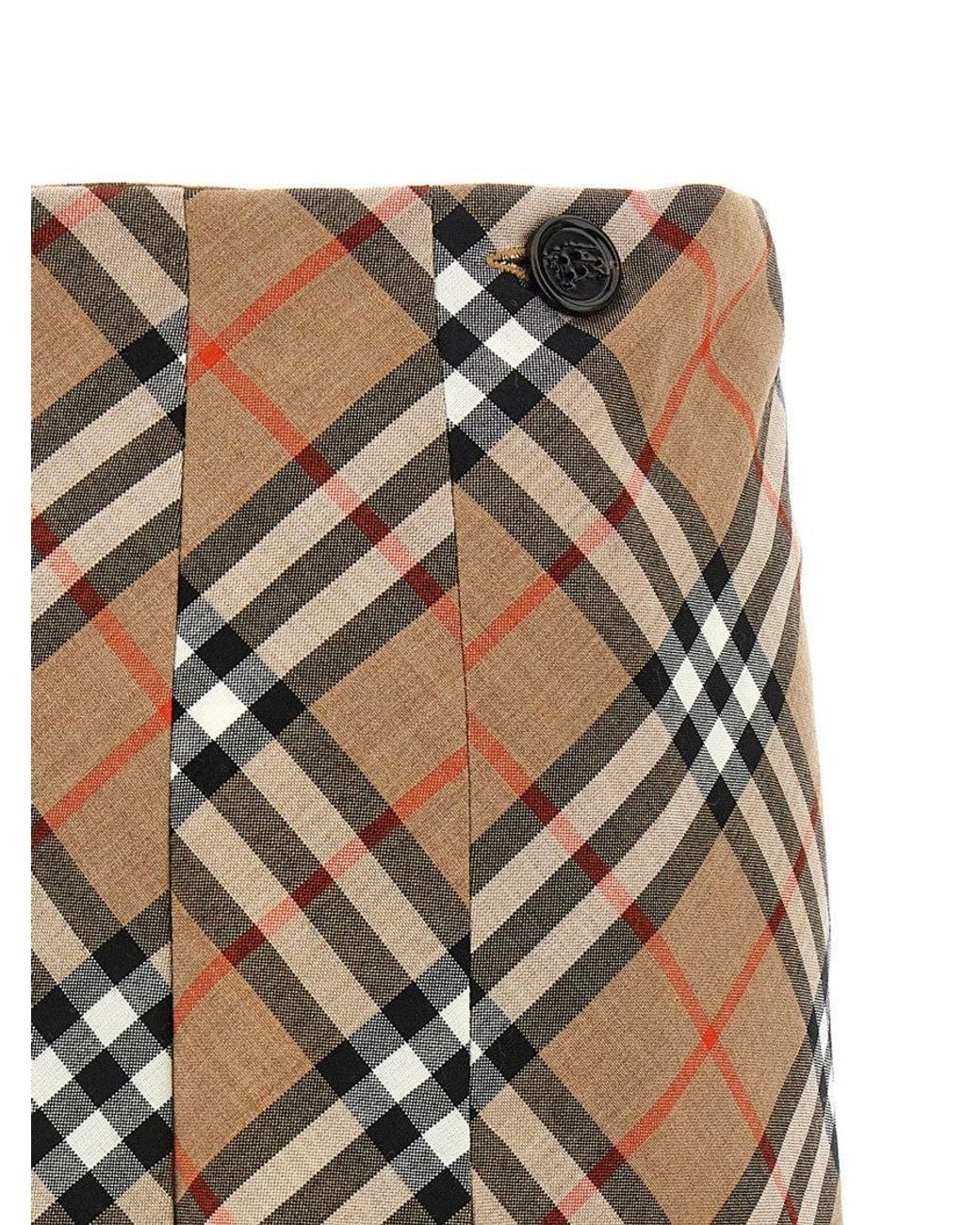 Burberry Brown Kilt Skirt