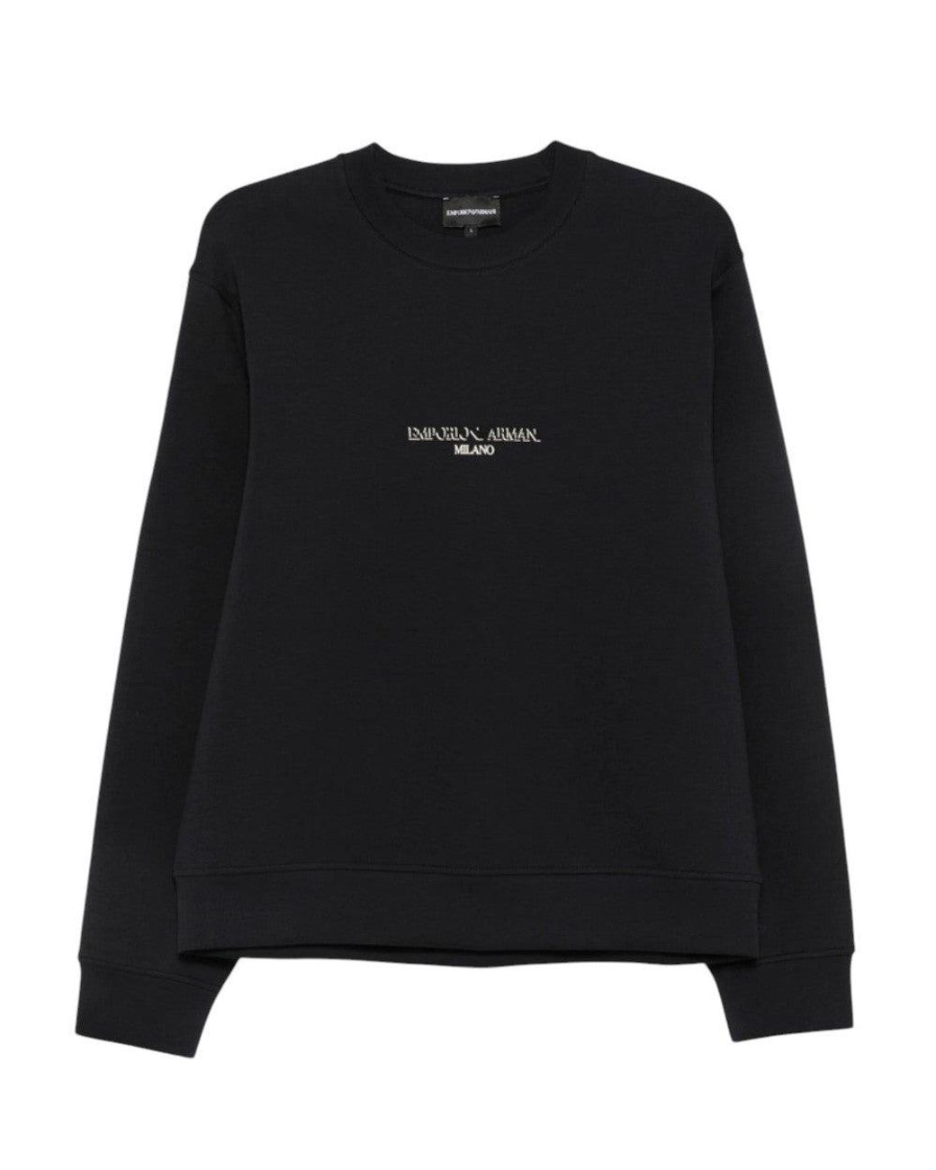 Emporio Armani Black Logo Crew Neck Sweatshirt for men