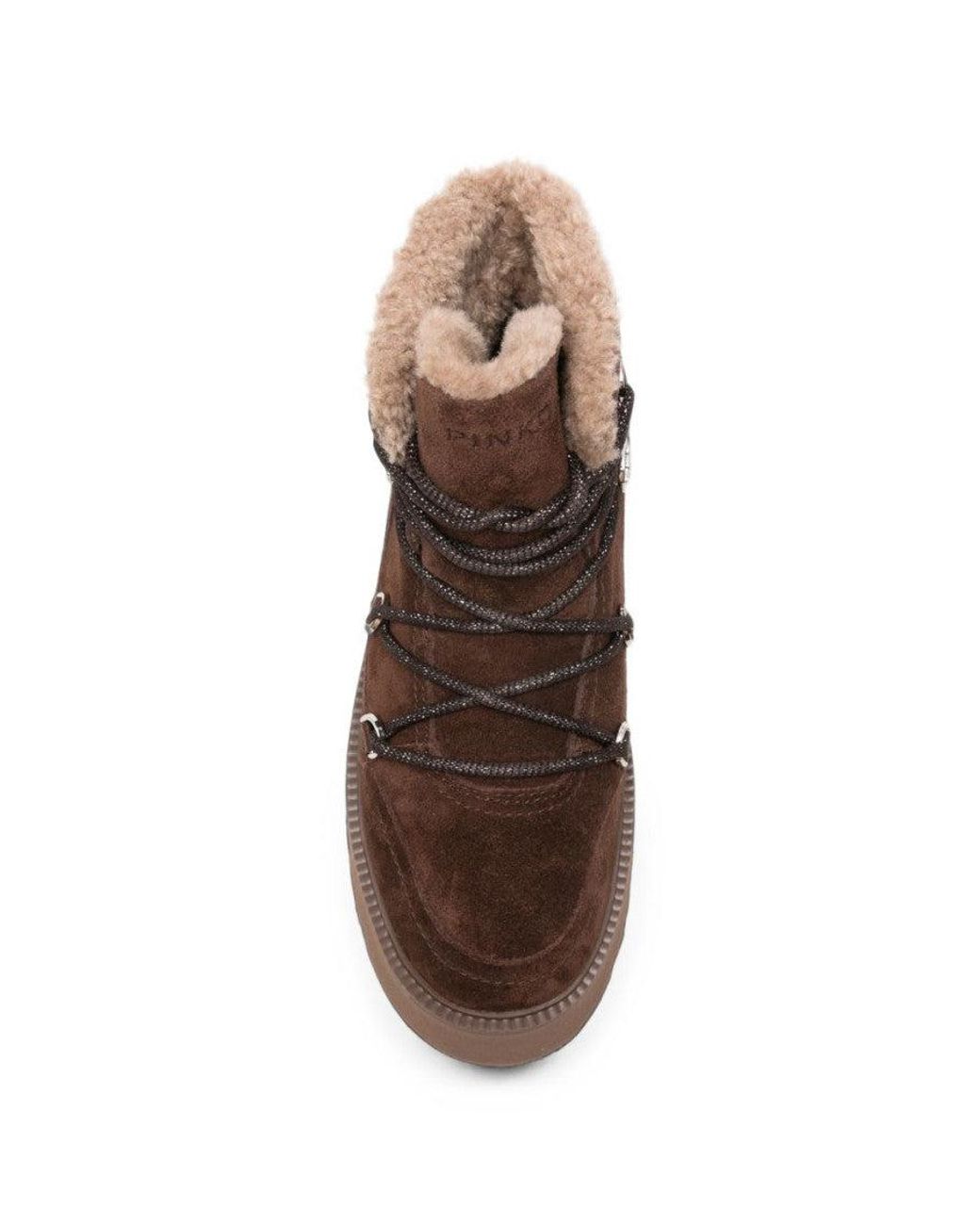 Pinko Brown Logo Boots