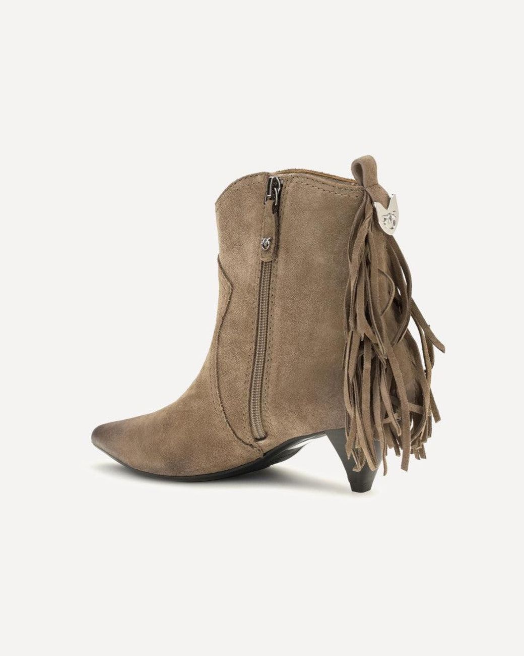 Pinko White Suede Ankle Boots