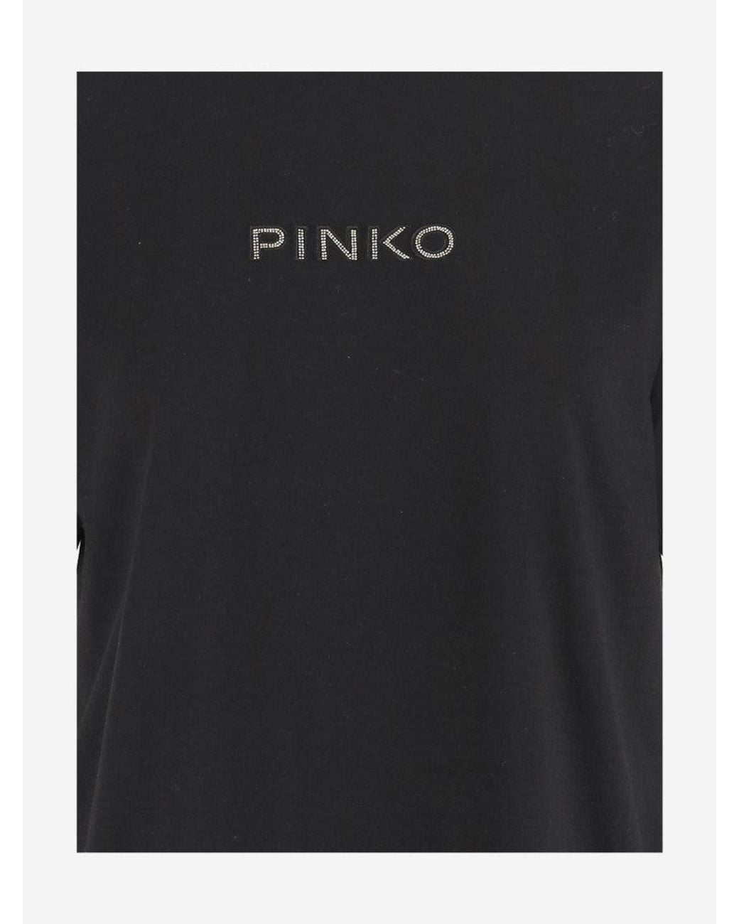Pinko Black Logo-Detail Crew-Neck T-Shirt
