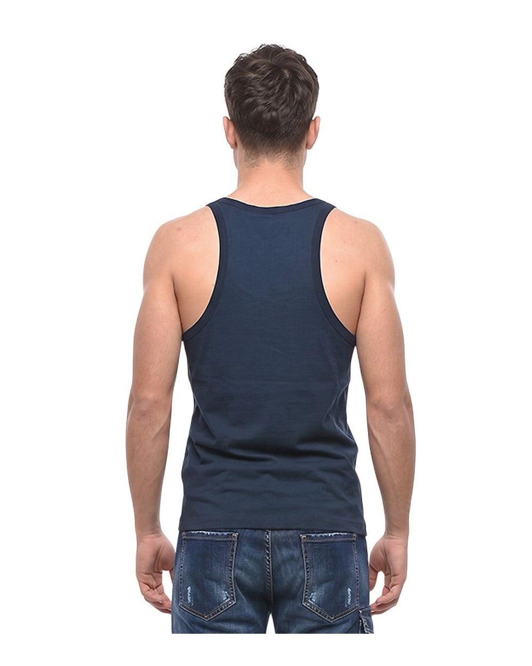 DSquared² Blue Graphic Tank Top for men