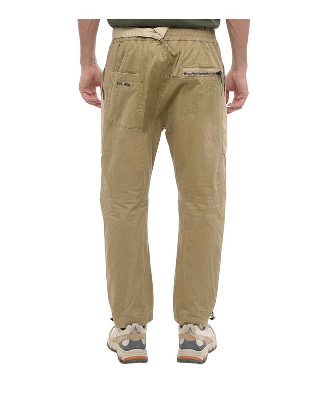 DSquared² Natural Regular Solid Trousers for men