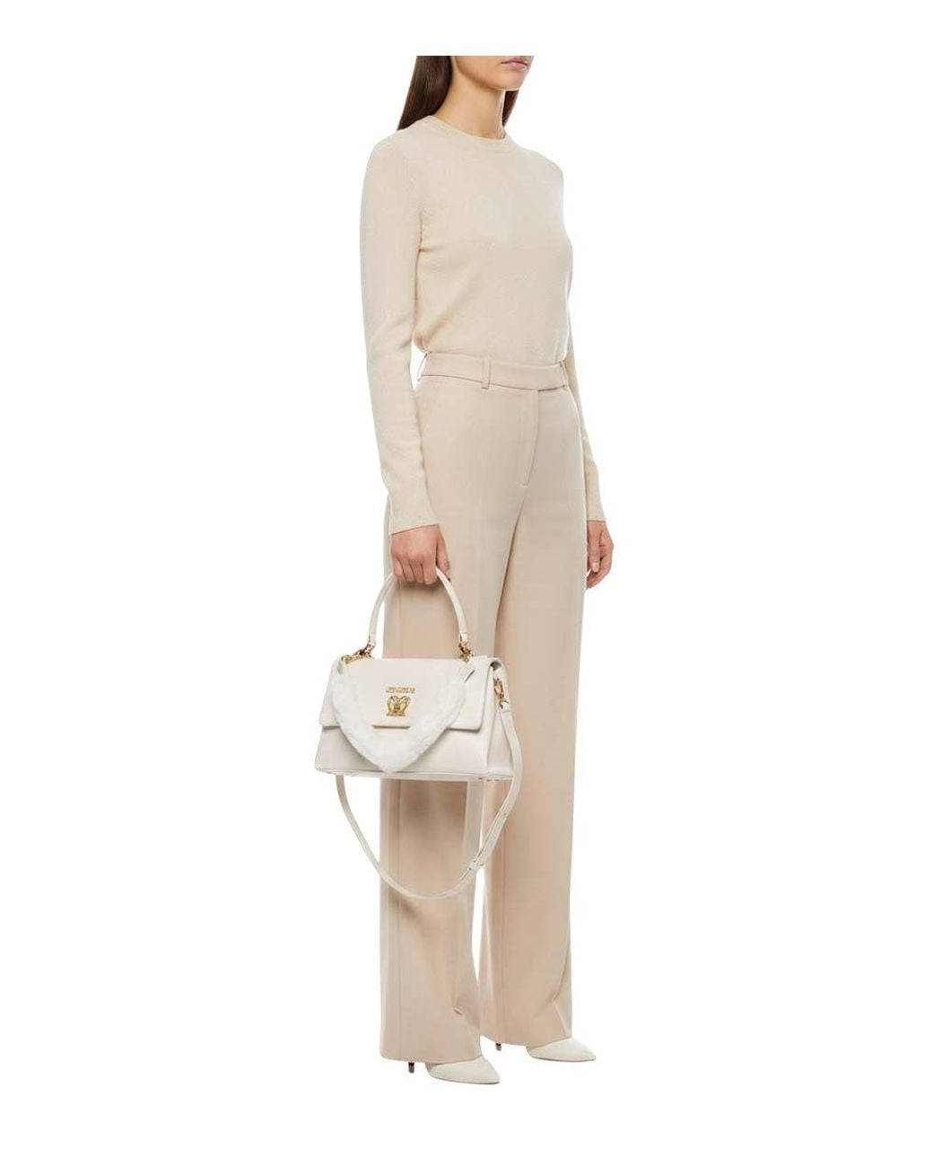 Love Moschino Natural Heart-Logo Small Satchel