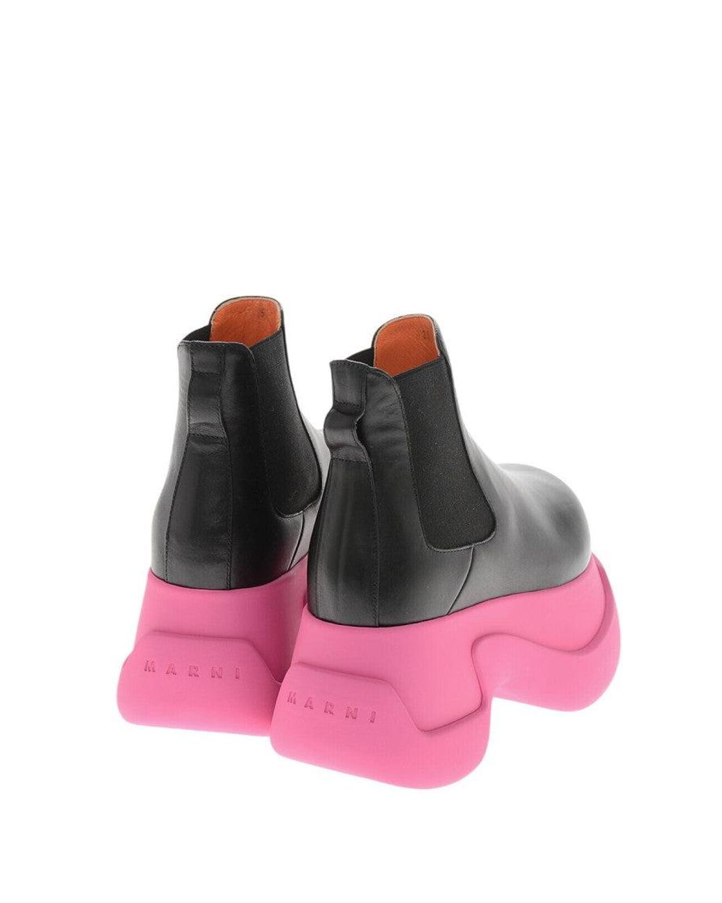 Marni Pink Leather Chelsea Boots