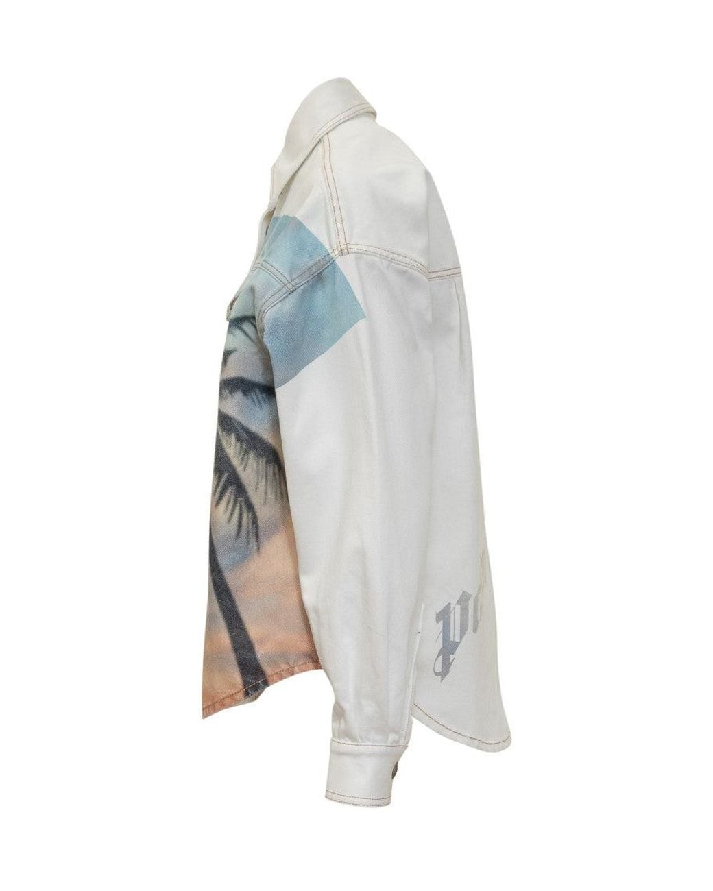Palm Angels Gray Sunrise Overshirt