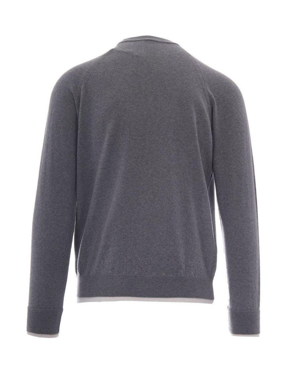 Eleventy Gray Crew Neck Sweater for men