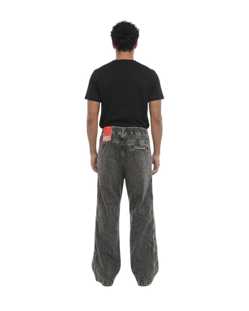 DIESEL Black Drawstring Jeans for men