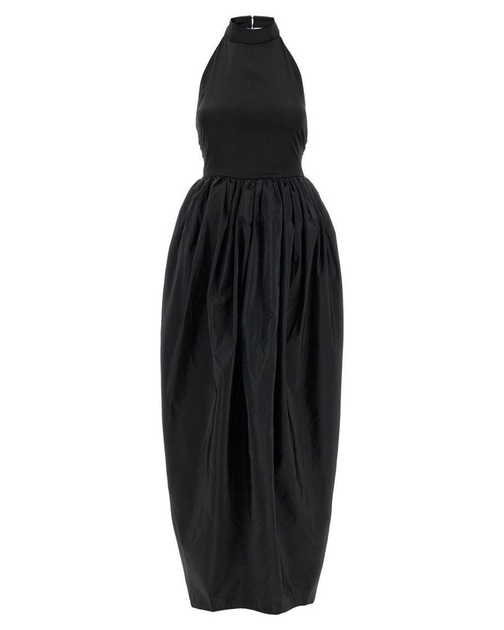 ROTATE BIRGER CHRISTENSEN Black 'Satin Taffeta Maxi' Dress