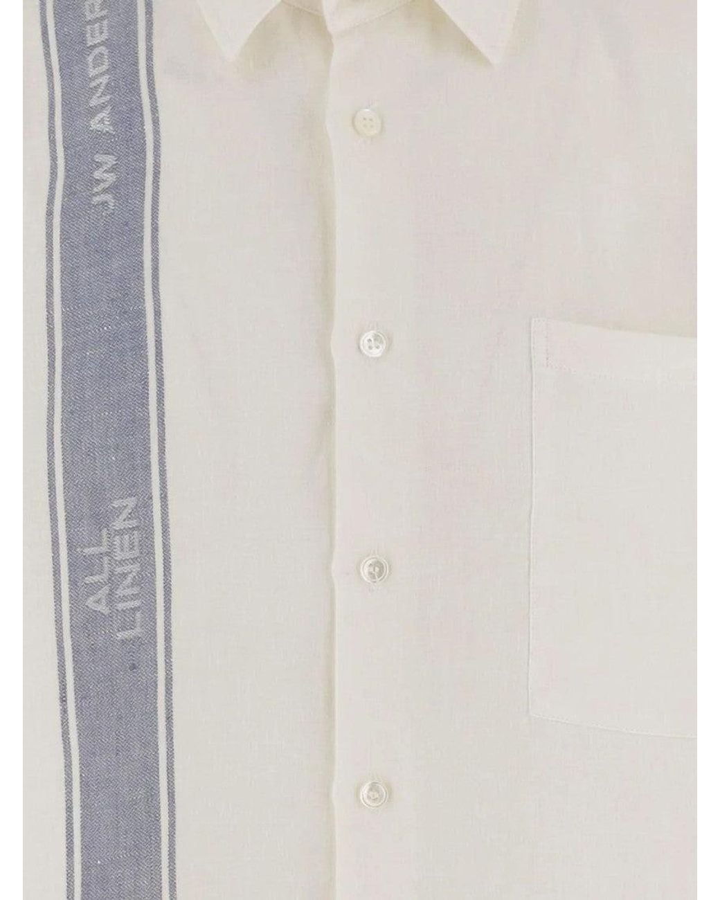J.W. Anderson White Regular Striped Shirt for men