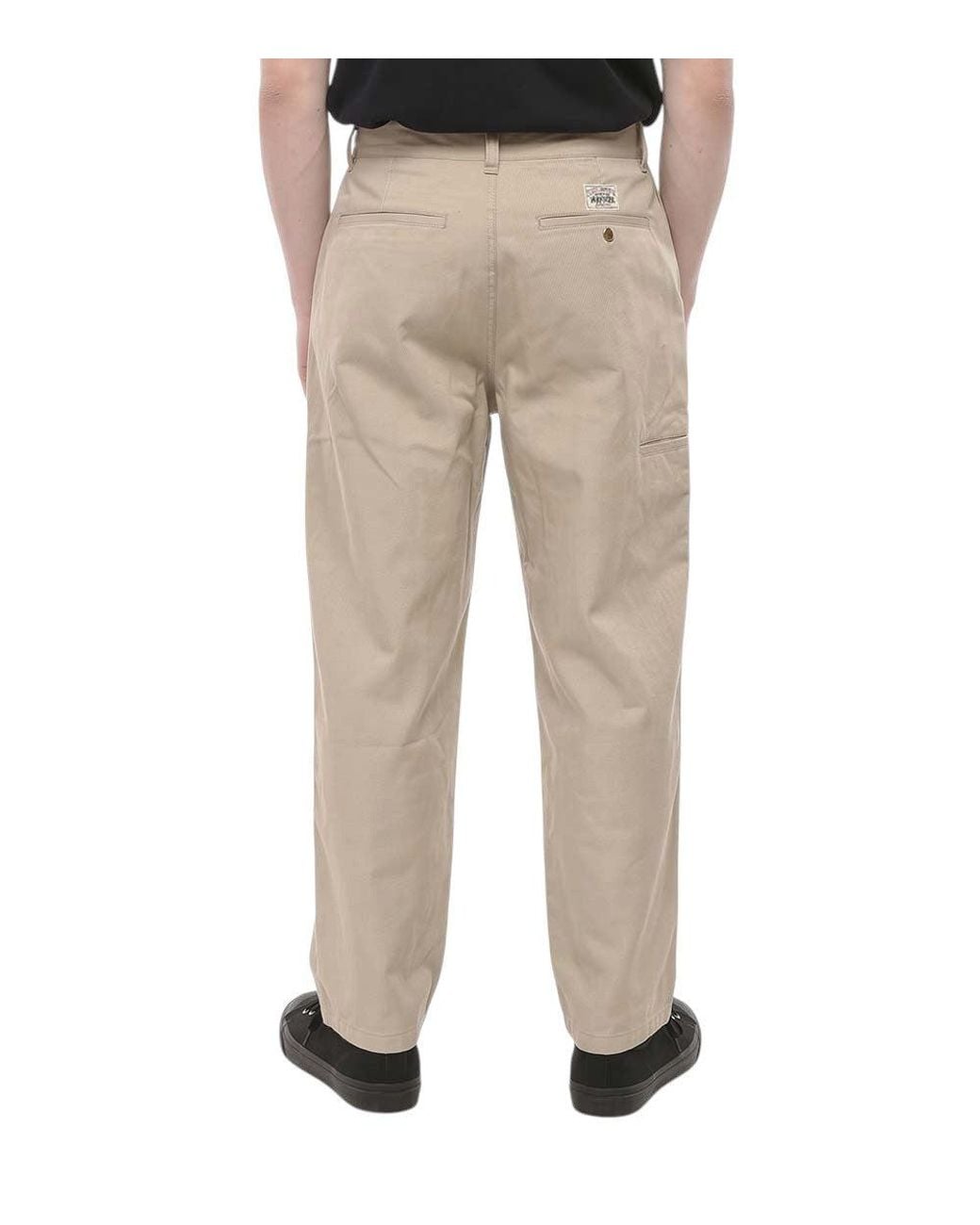 Stussy Natural Khaki Flat Front Pants for men