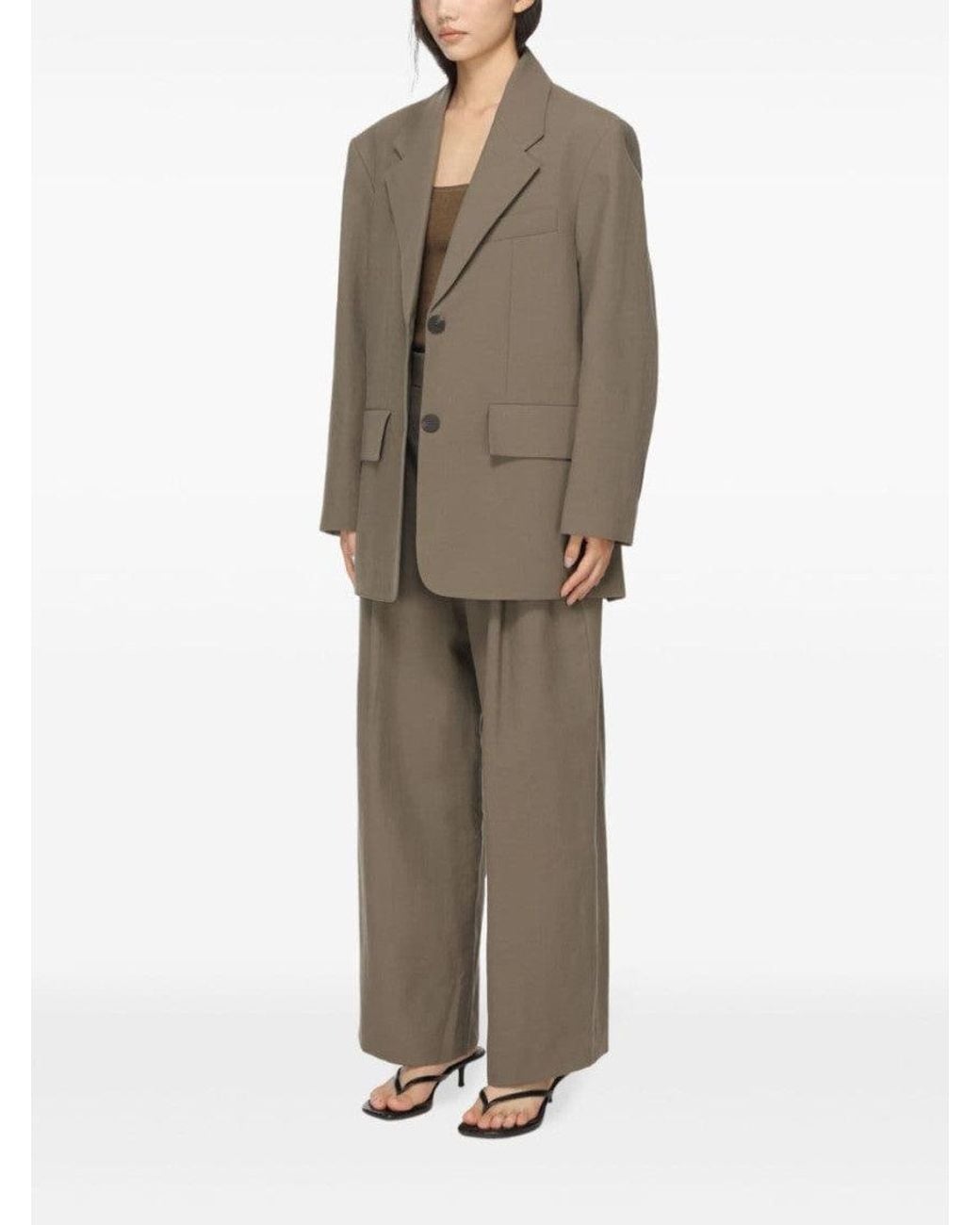 Studio Nicholson Gray Taupe Single-Breasted Blazer