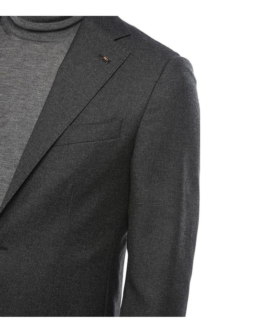 Corneliani Black Notched Lapel Blazer for men
