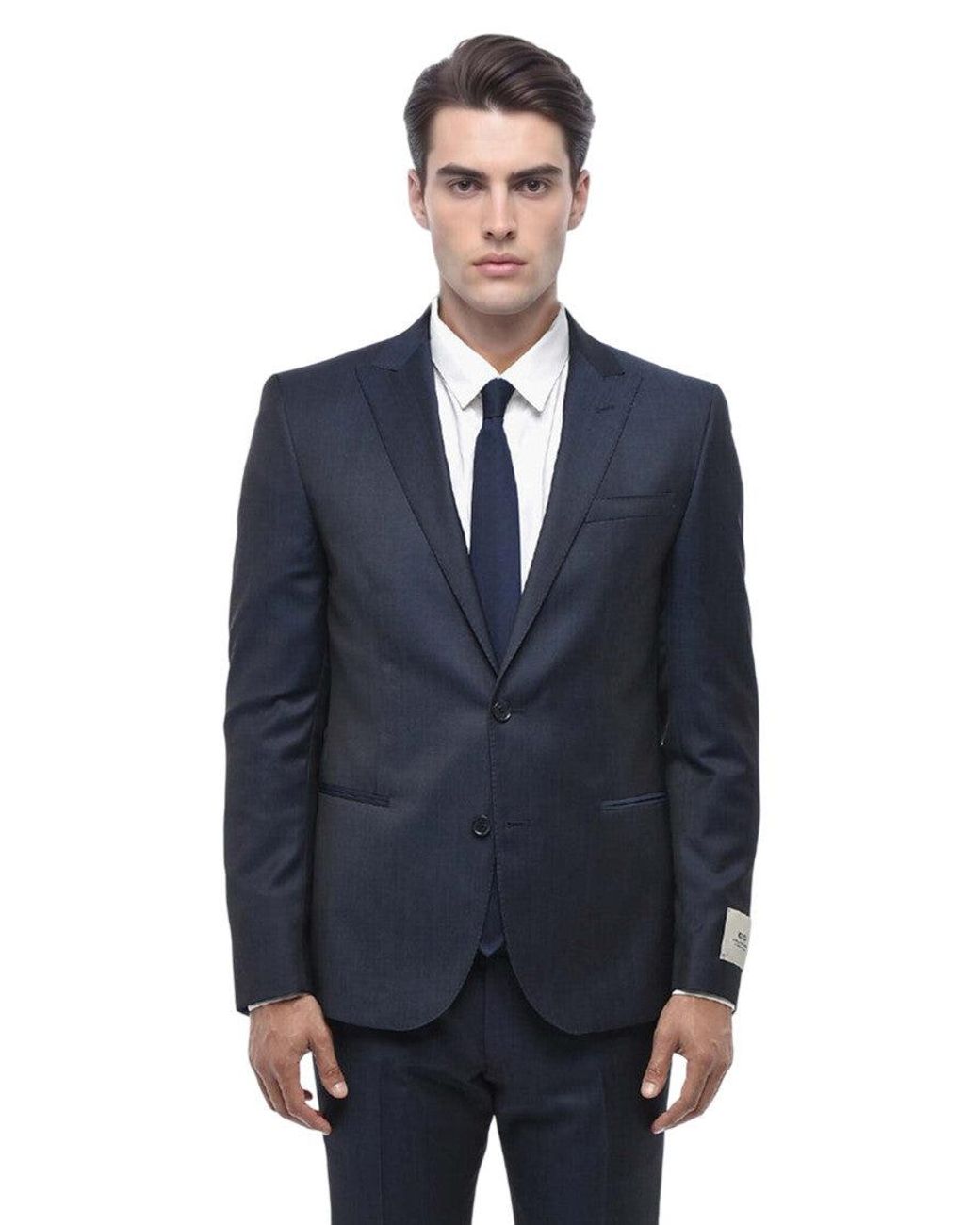 Corneliani Blue Peaked Lapel Suit for men