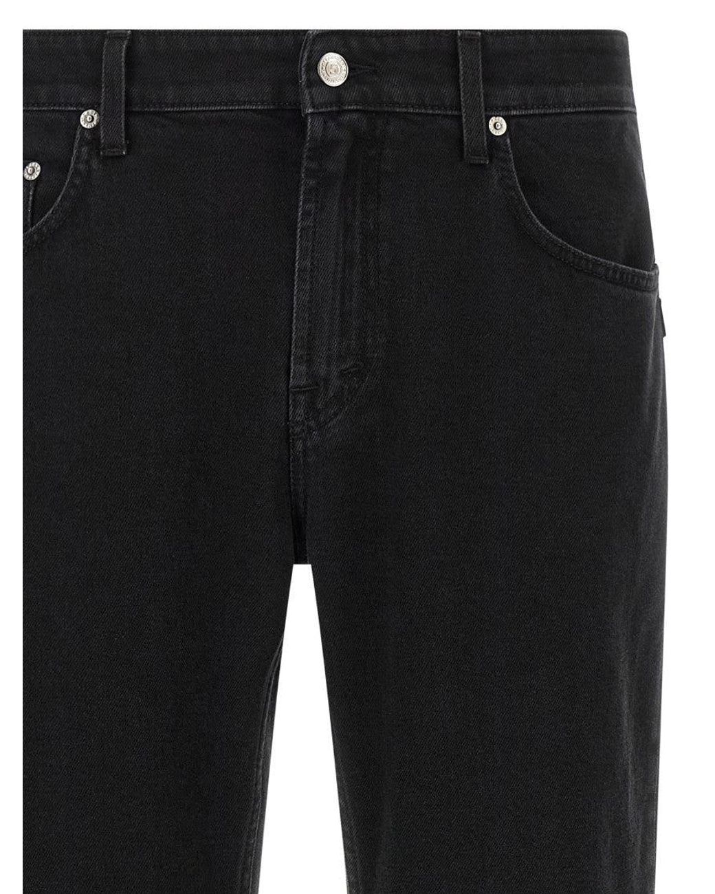Department 5 Black Straight Mid Rise Jeans for men