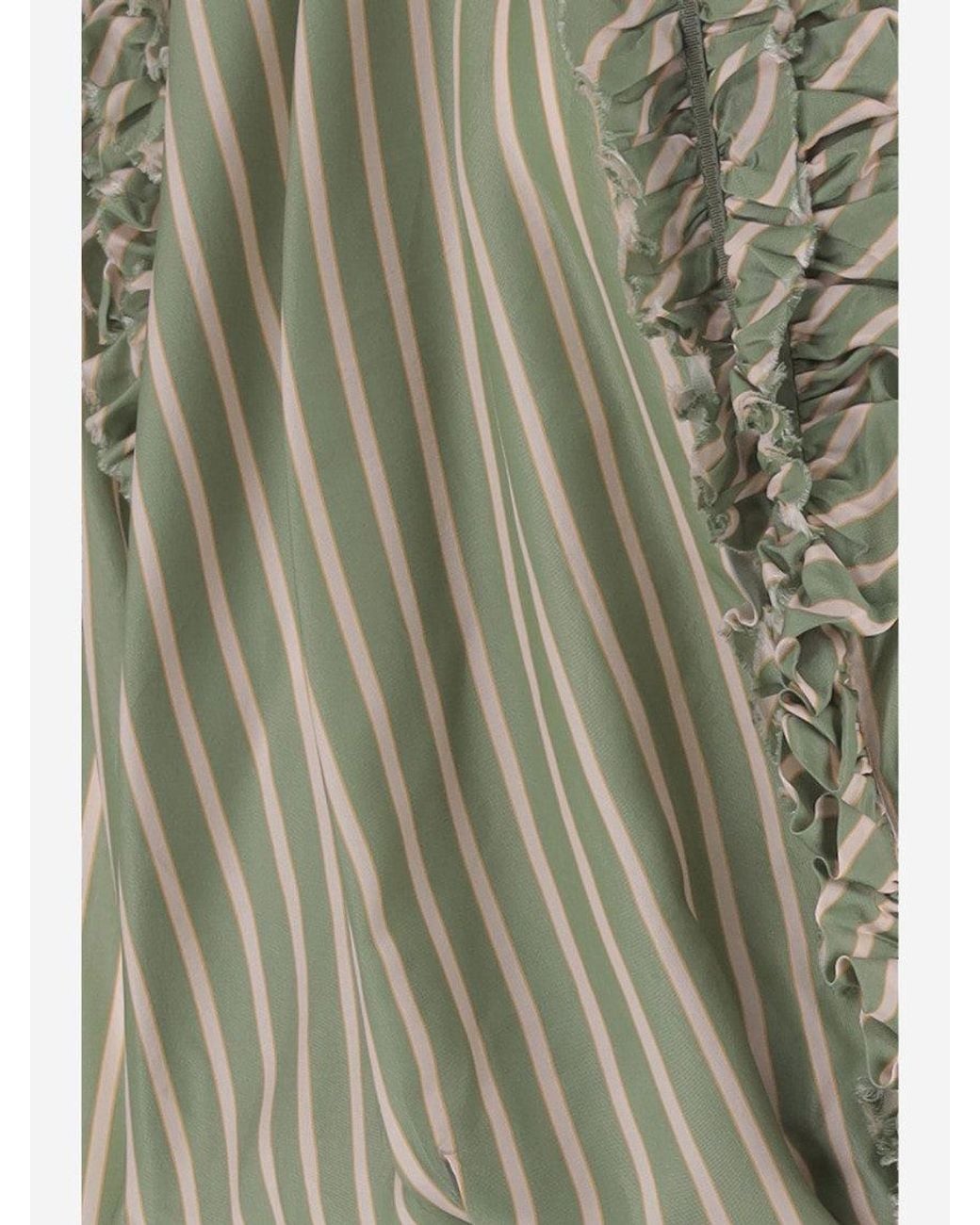 Dries Van Noten Green Relaxed Stripes Shirt