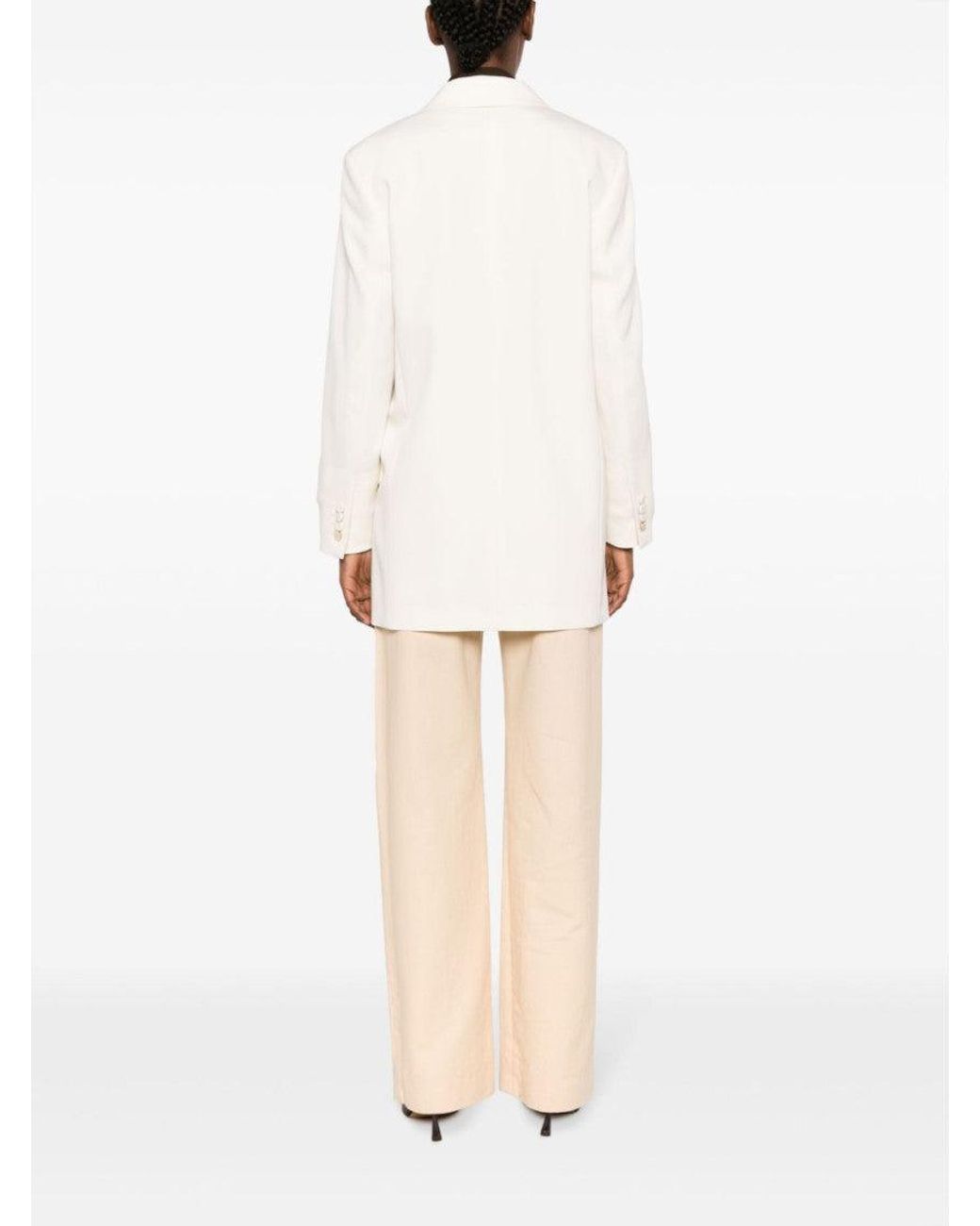 Max Mara White Wool Trench Coat