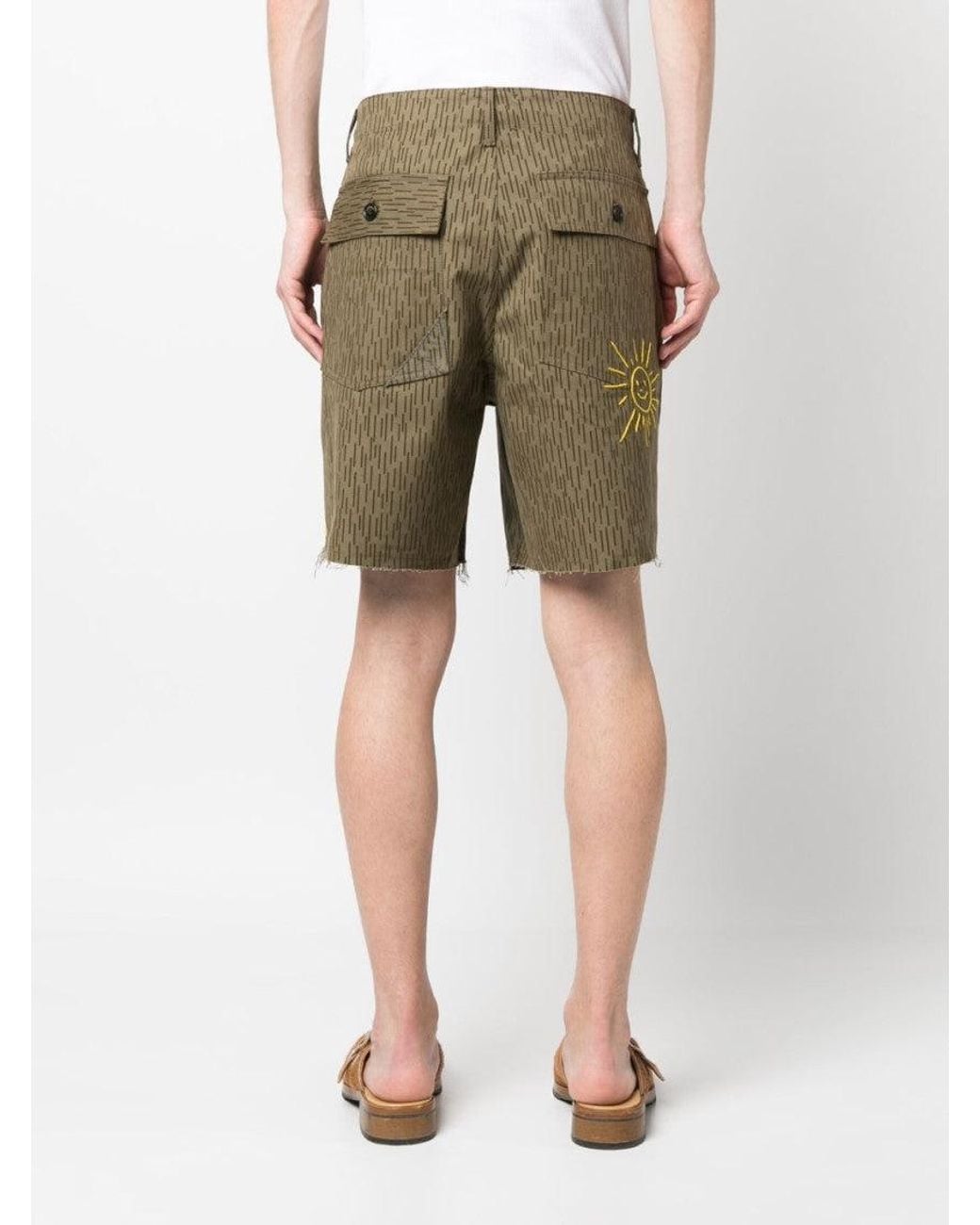 President's Green Camouflage Print Shorts for men