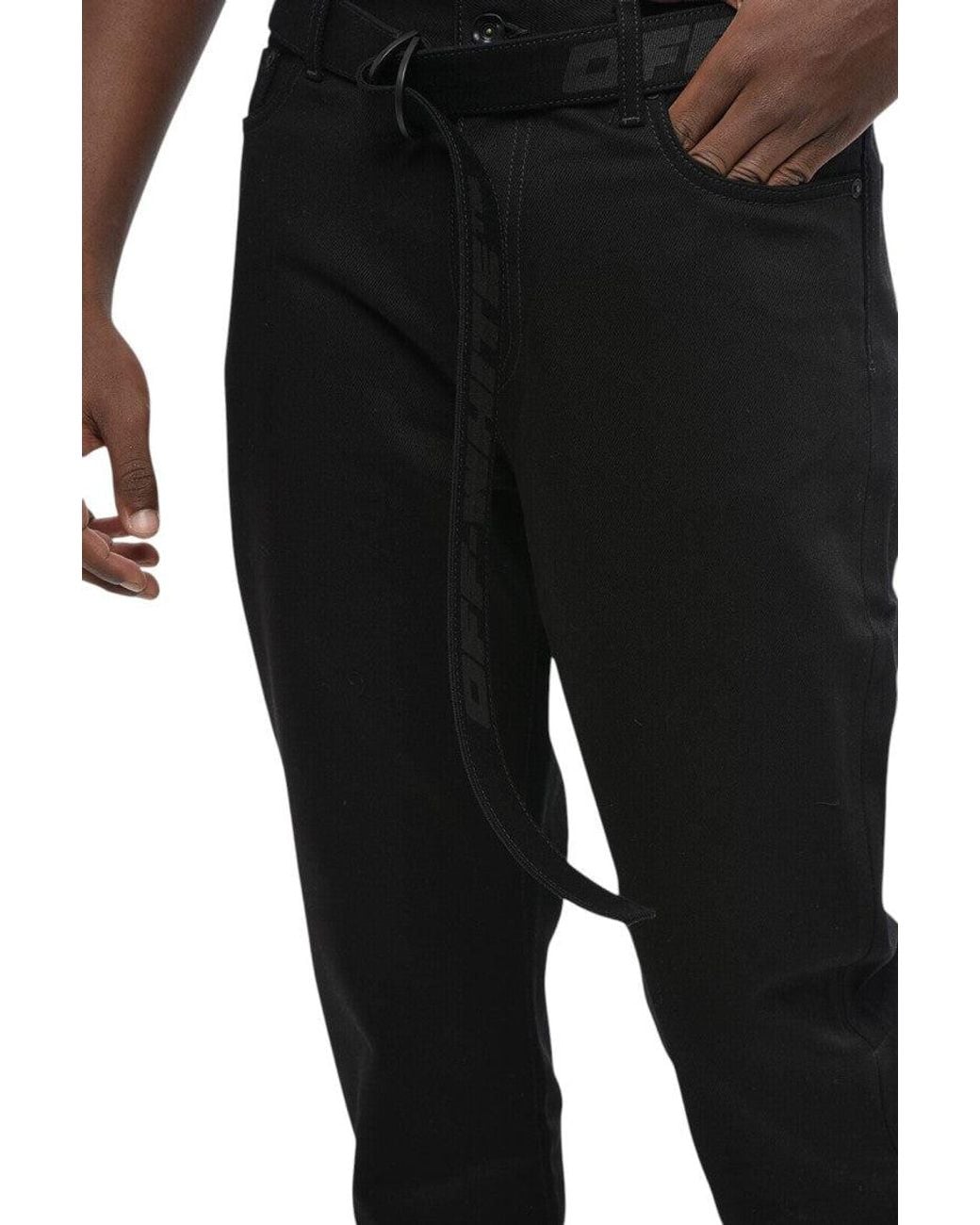 Off-White c/o Virgil Abloh Black Slim Mid Rise Jeans for men